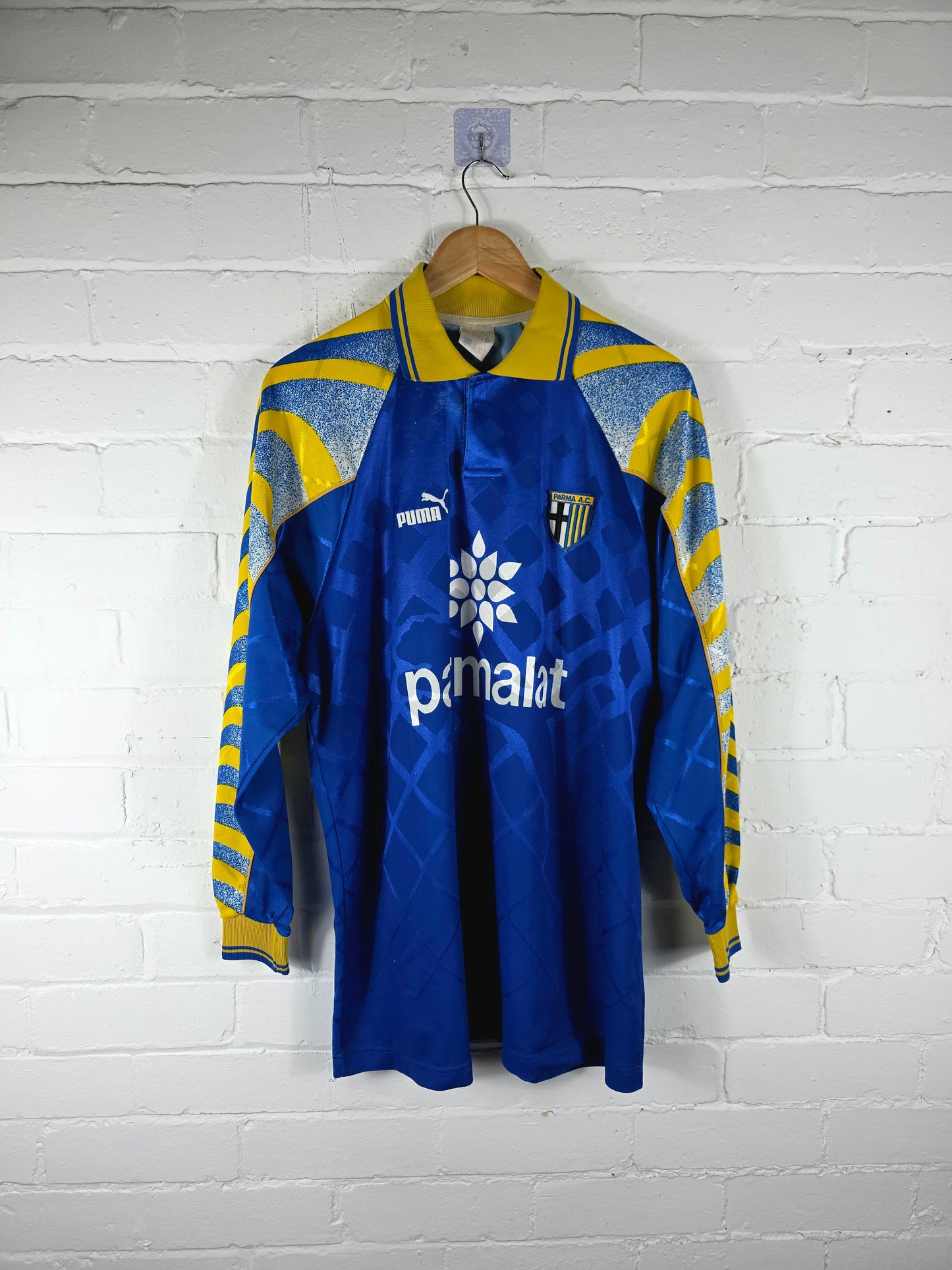 Puma Parma 1995/96 Long Sleeve Player Issue Away Shirt XL