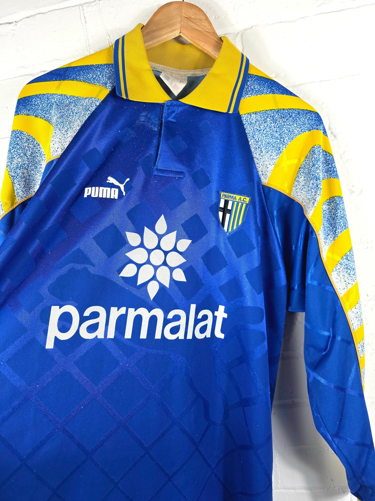 Puma Parma 1995/96 Long Sleeve Player Issue Away Shirt XL