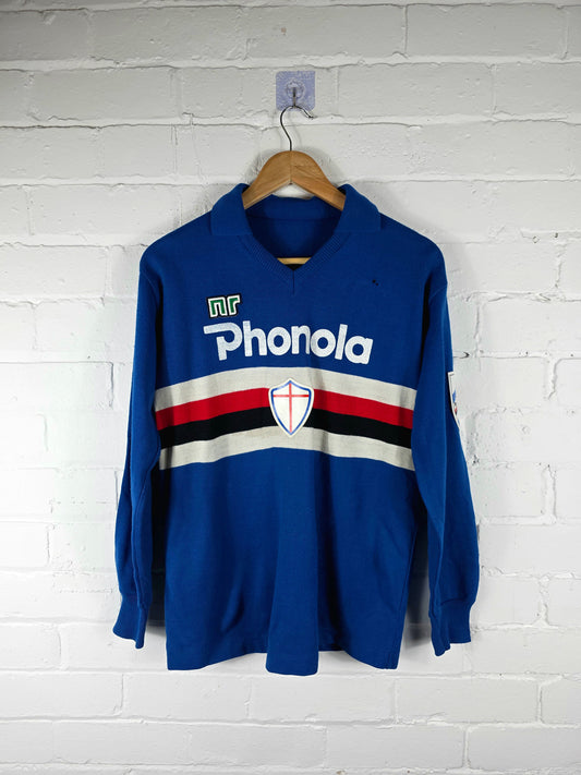 Ennerre Sampdoria 1985/86 Long Sleeve Home Shirt Medium