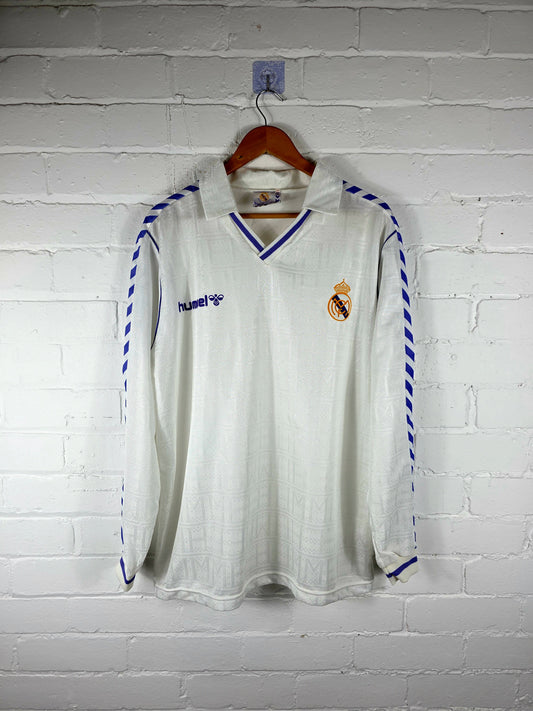 Hummel Real Madrid 1988/90 Long Sleeve Home Shirt XL