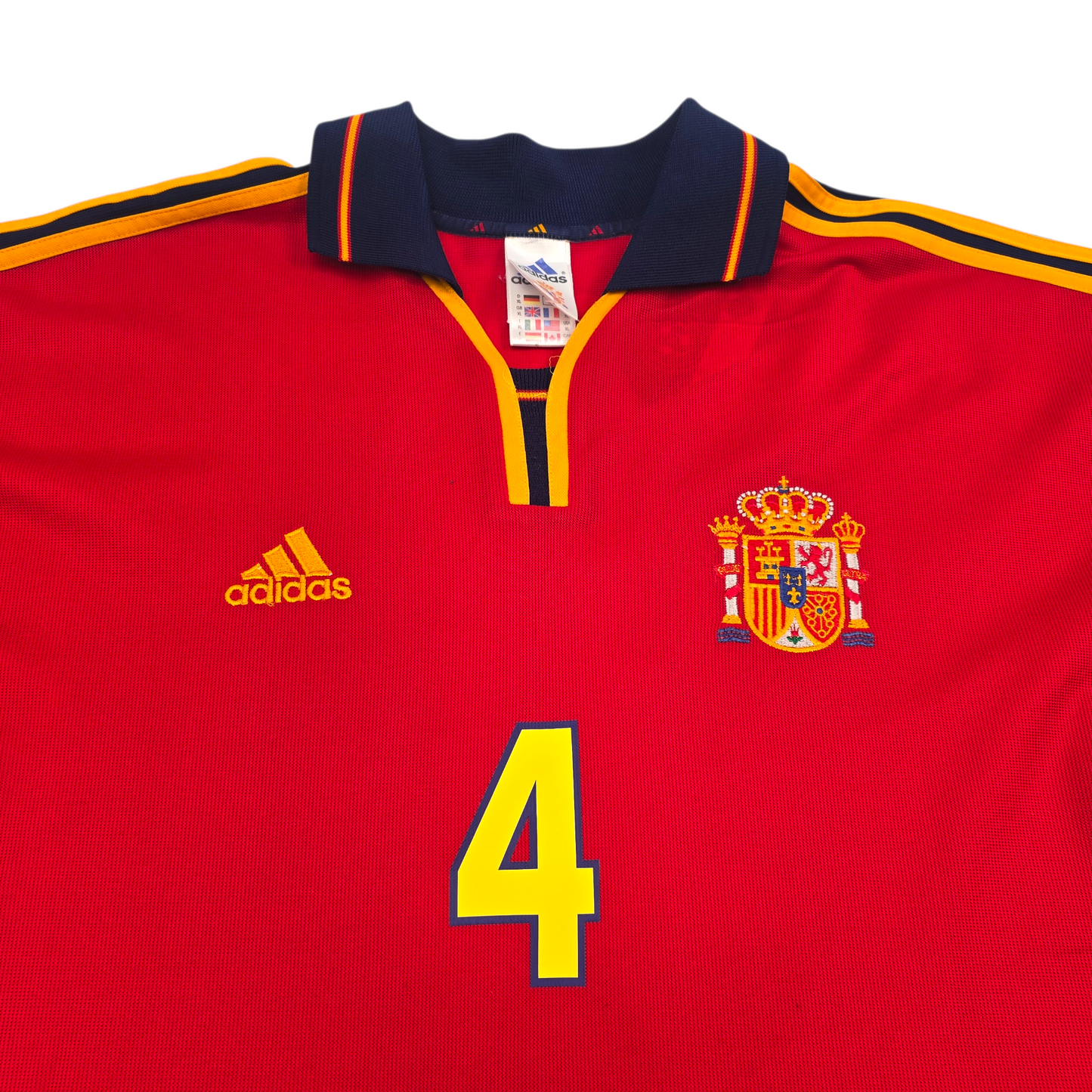 2000/02 Spain Home Football Shirt (XL) Adidas #4 Guardiola