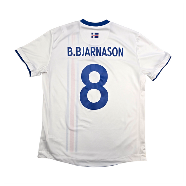 2016/18 Iceland Away Football Shirt (L) Errea #8 B. Bjarnason