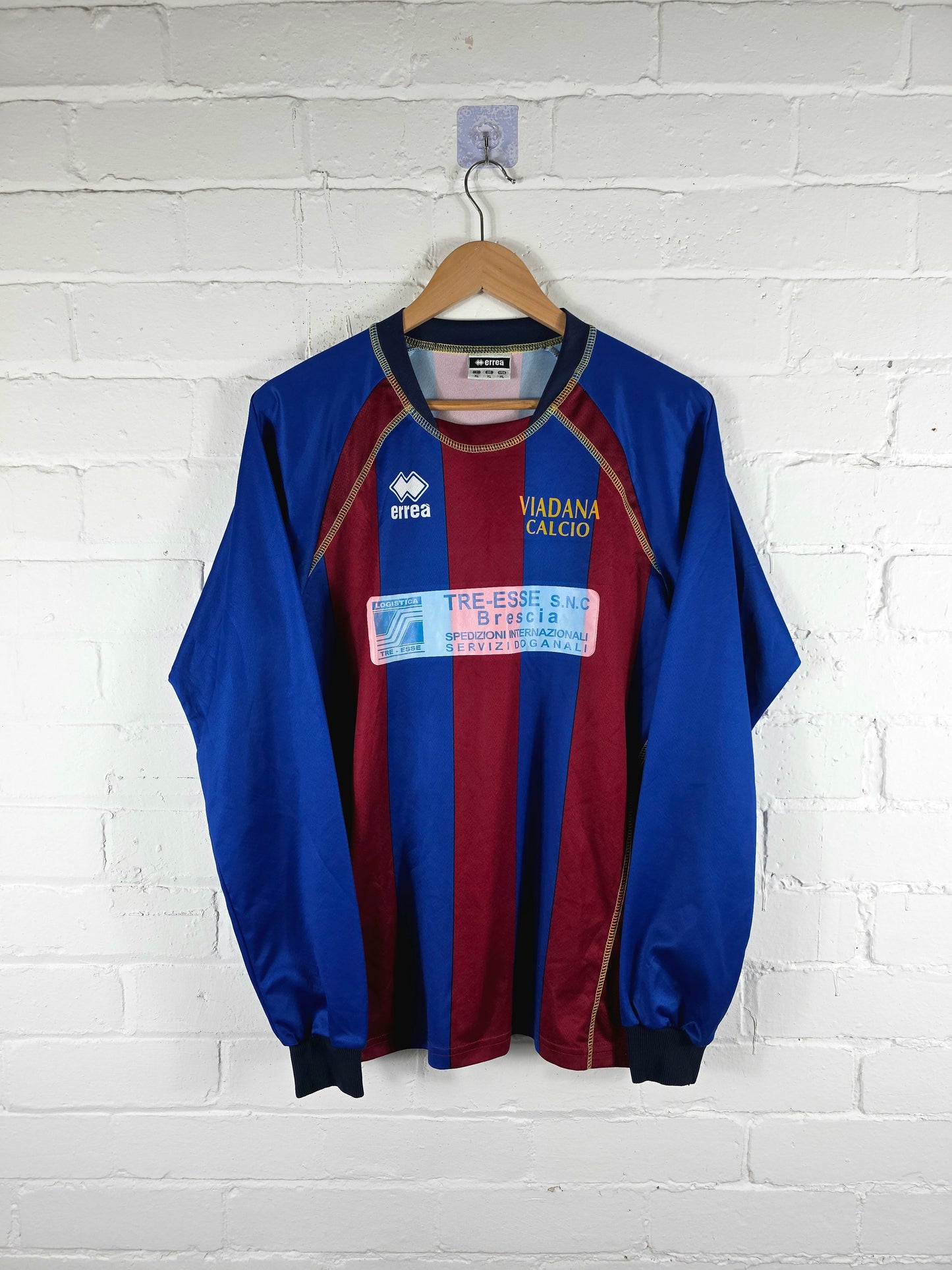 Errea Viadana Calcio 2000s Long Sleeve Home Shirt XL