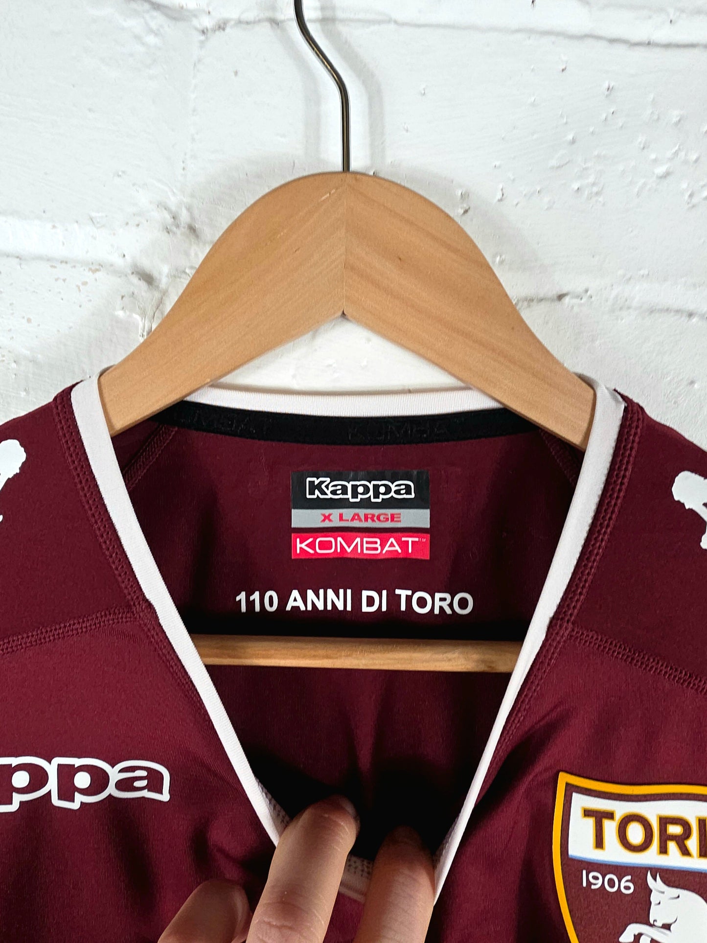Kappa Torino 2016/17 Long Sleeve Match Issue Primavera Home Shirt XL