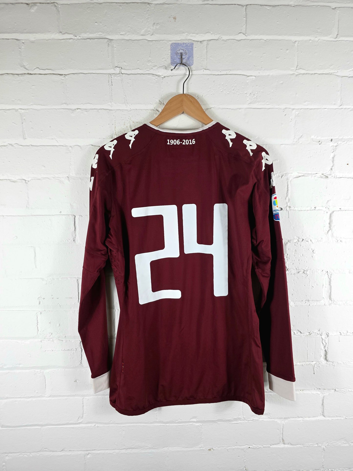 Kappa Torino 2016/17 Long Sleeve Match Issue Primavera Home Shirt XL