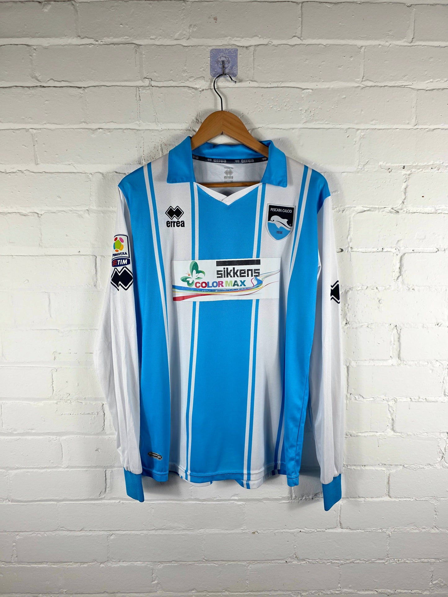 Errea Pescara 2013/14 Long Sleeve Match Issue Primavera Home Shirt XL