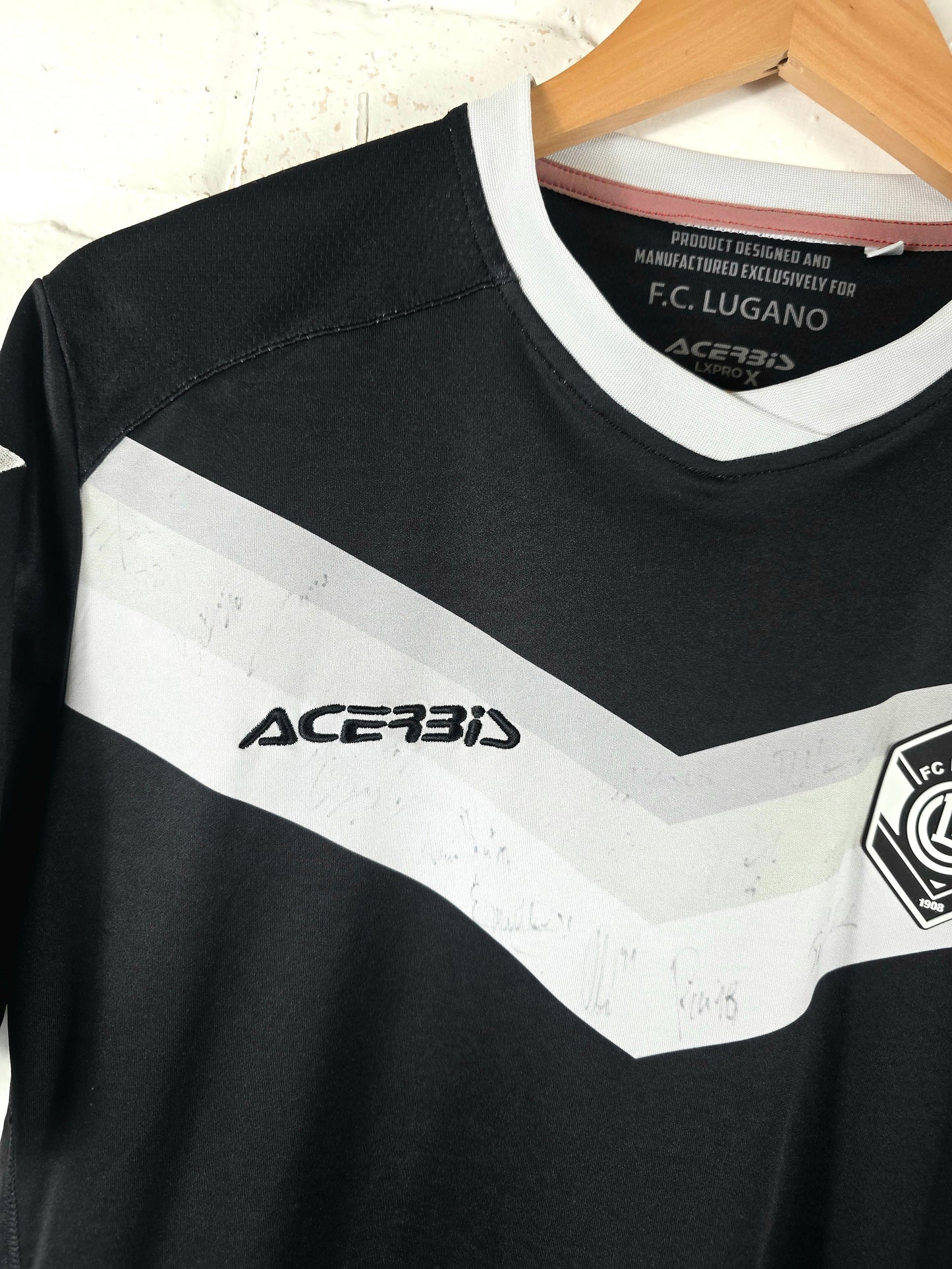 Acerbis FC Lugano 2017/18 'Bottani 10' Signed Match Issue Europa League Home Shirt Large