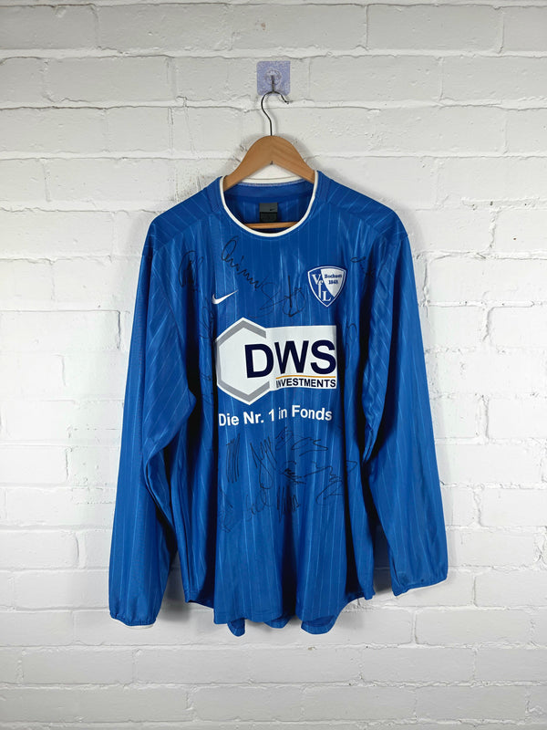 Nike Bochum 2002/03 Long Sleeve Squad Signed Home Shirt XL