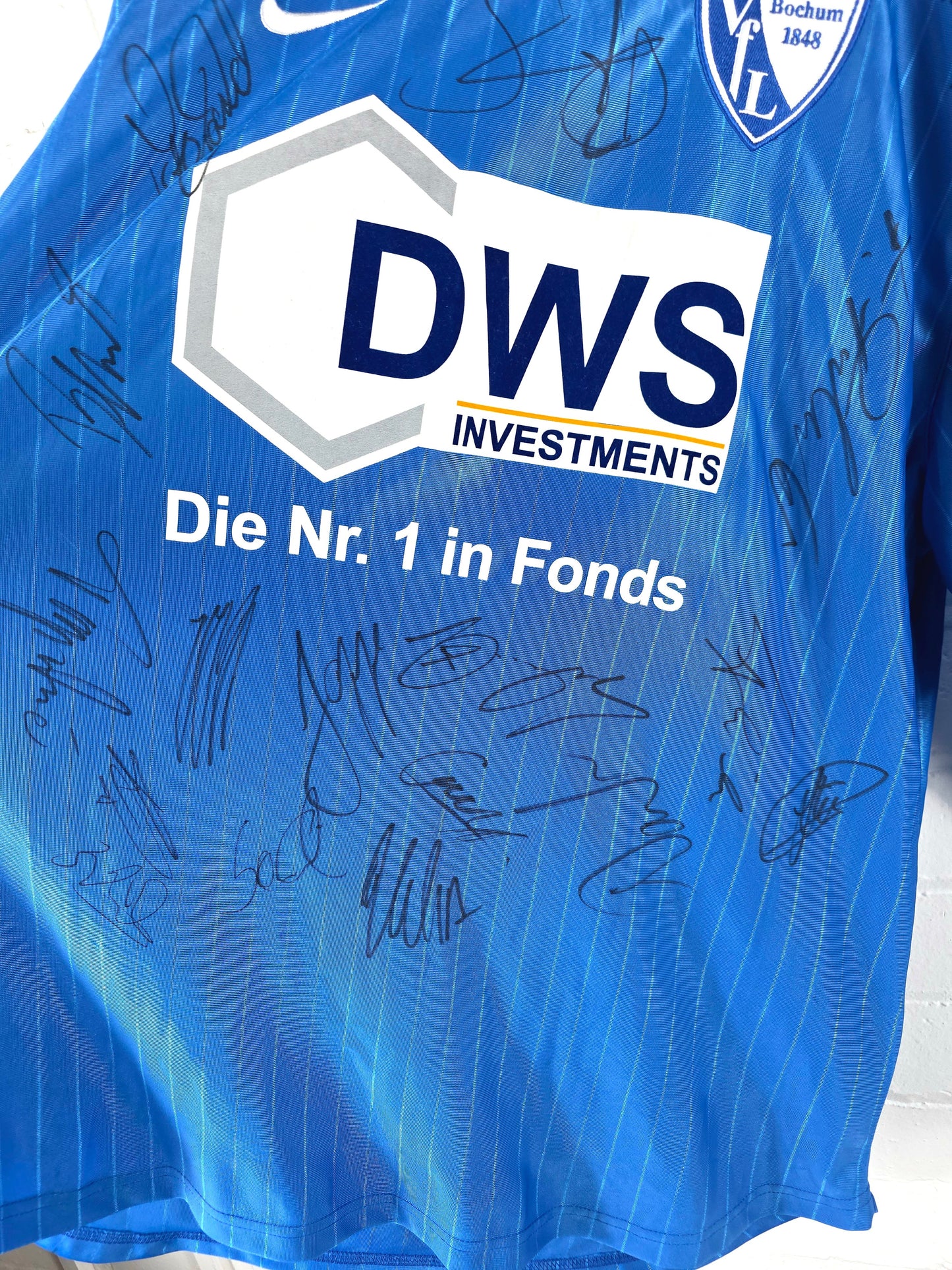 Nike Bochum 2002/03 Long Sleeve Squad Signed Home Shirt XL