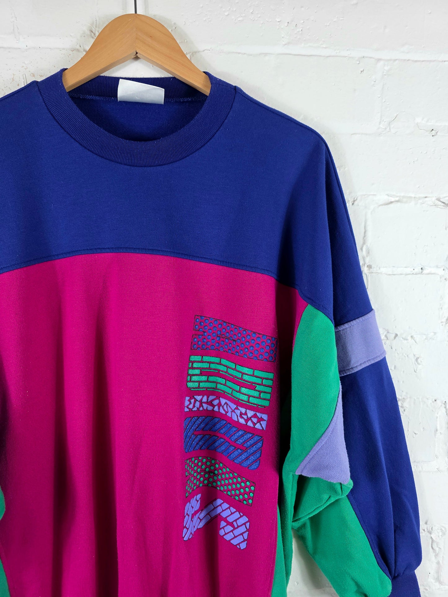 Adidas 1990s Vintage Block Colour Spellout Sweatshirt Large