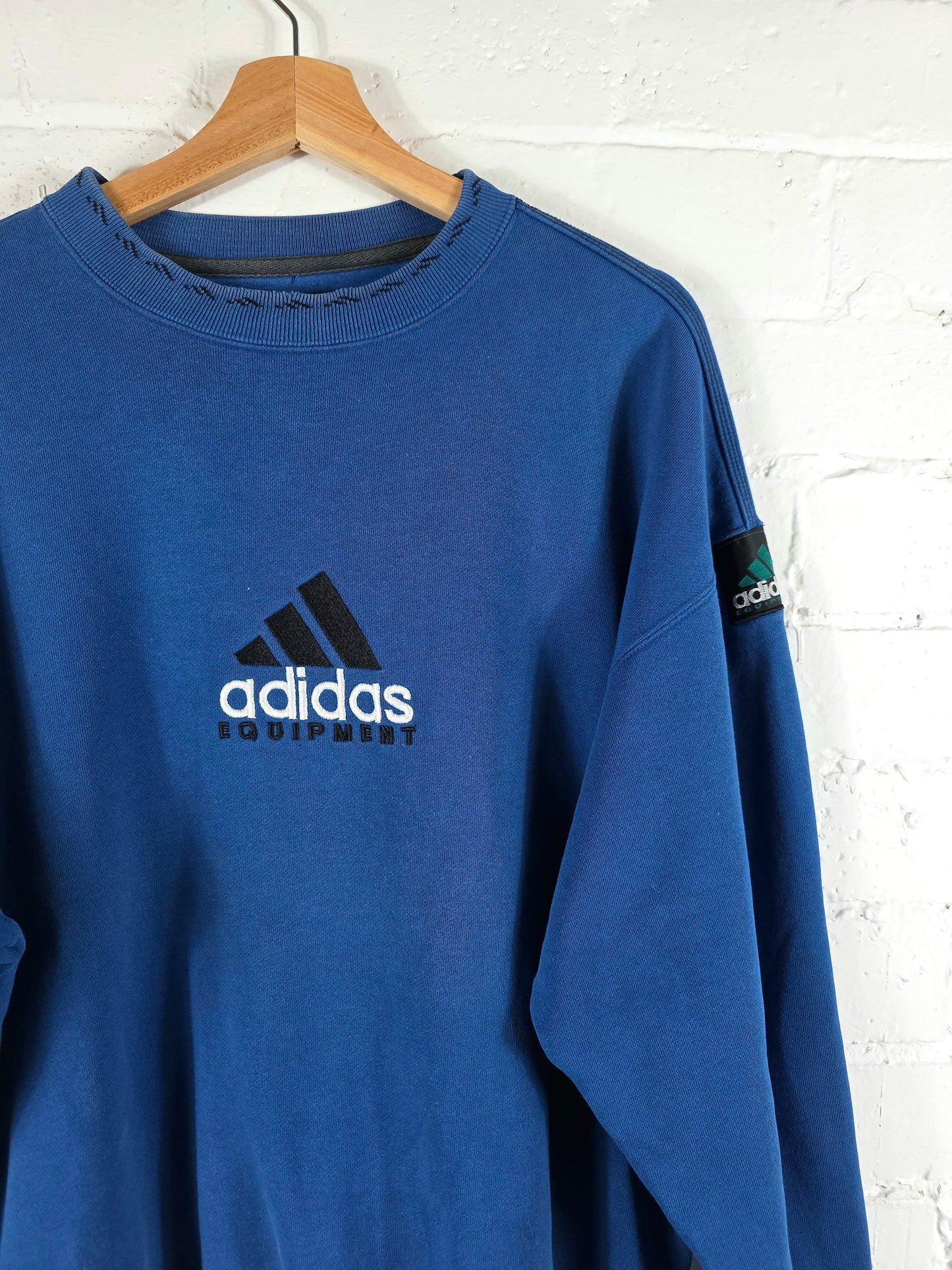 Adidas Equipment 1990s Navy Spellout Sweatshirt Medium