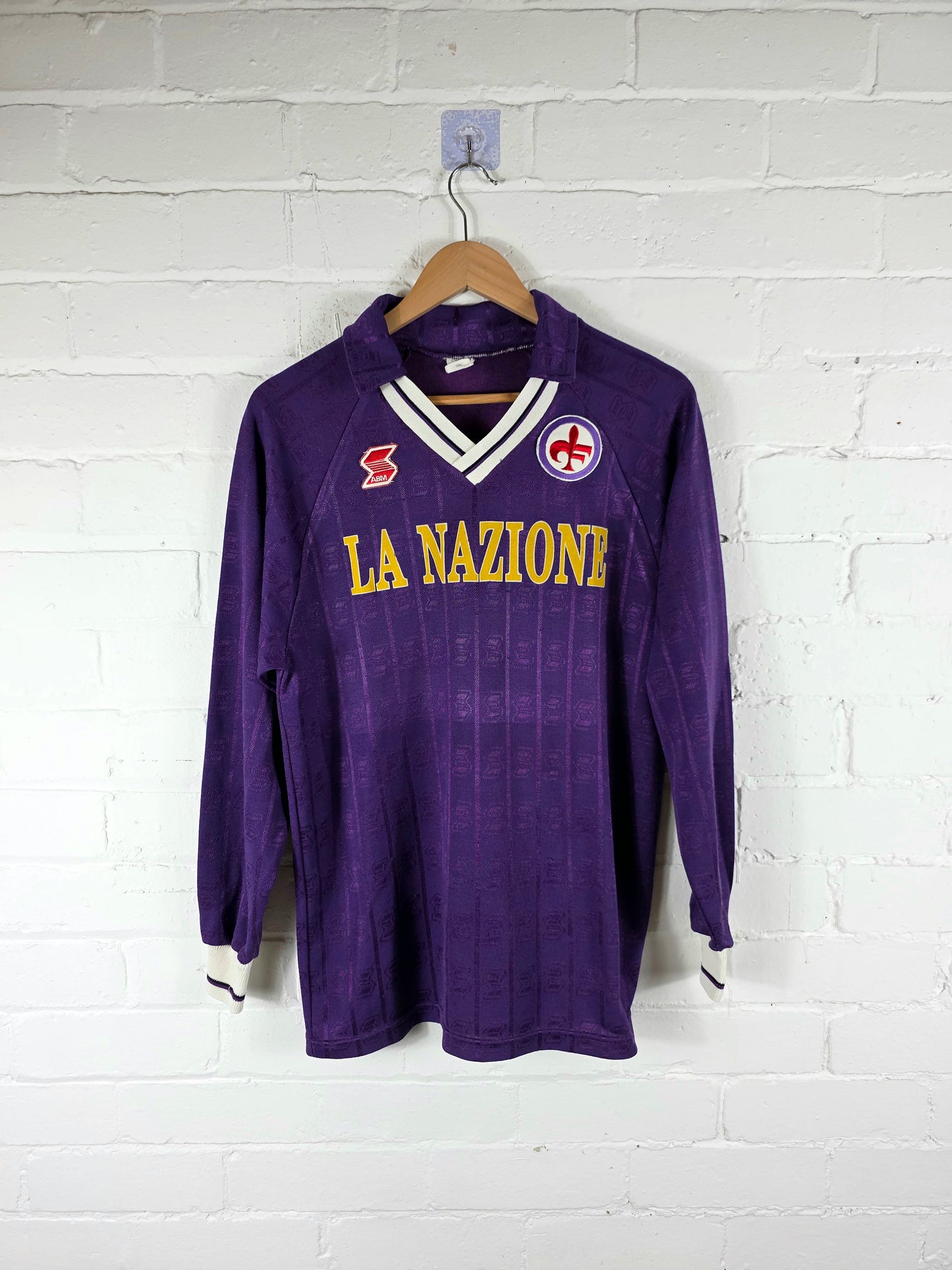 ABM Fiorentina 1990/91 Long Sleeve Home Shirt Large
