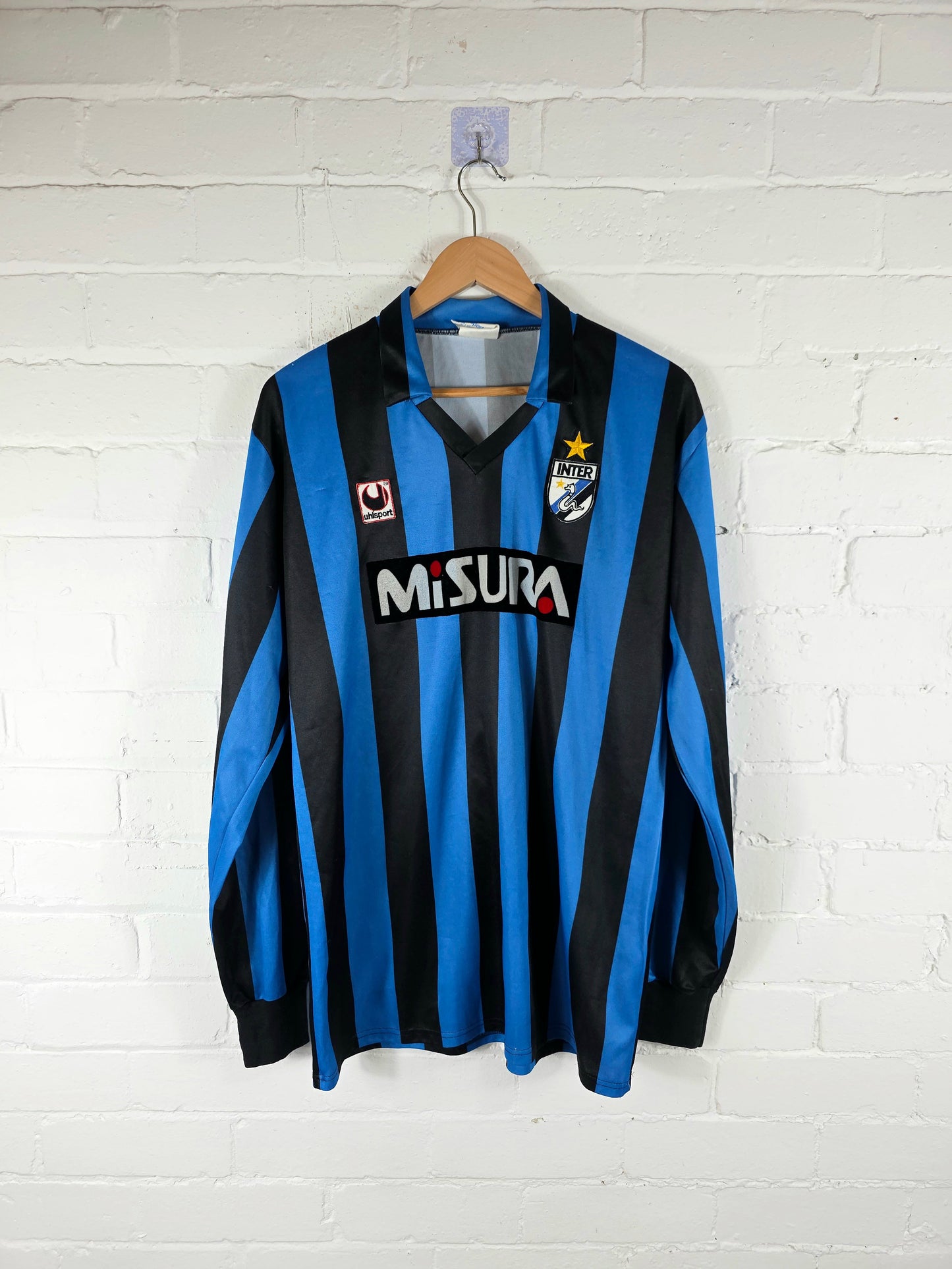 Uhlsport Inter Milan 1988/89 Long Sleeve Home Shirt XL