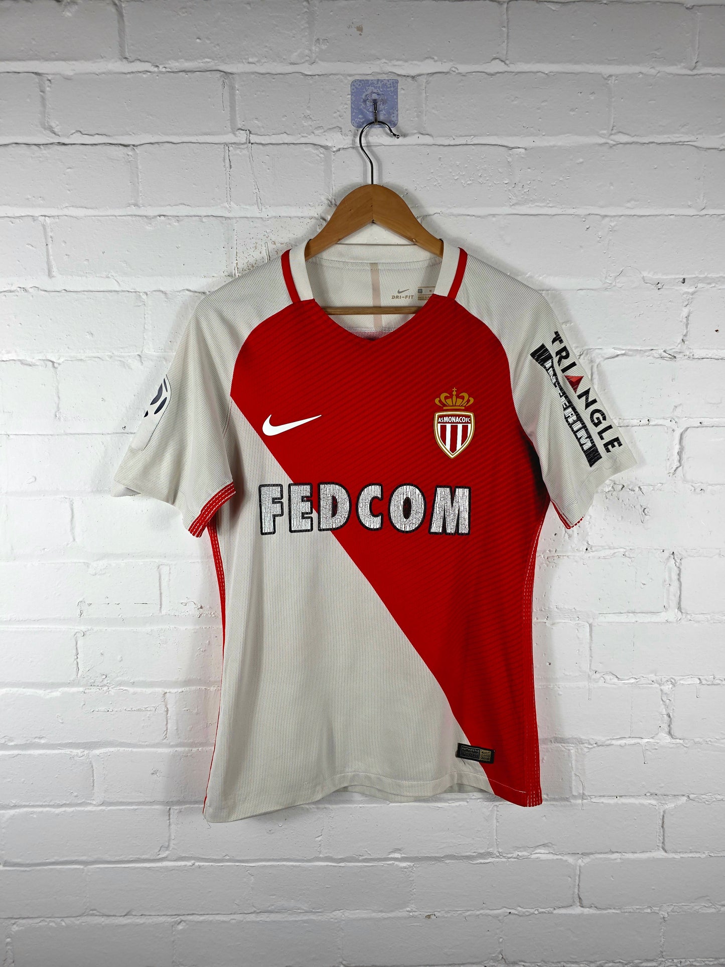Nike A.S Monaco 2016/17 'Diallo 34' Match Issue Home Shirt Medium