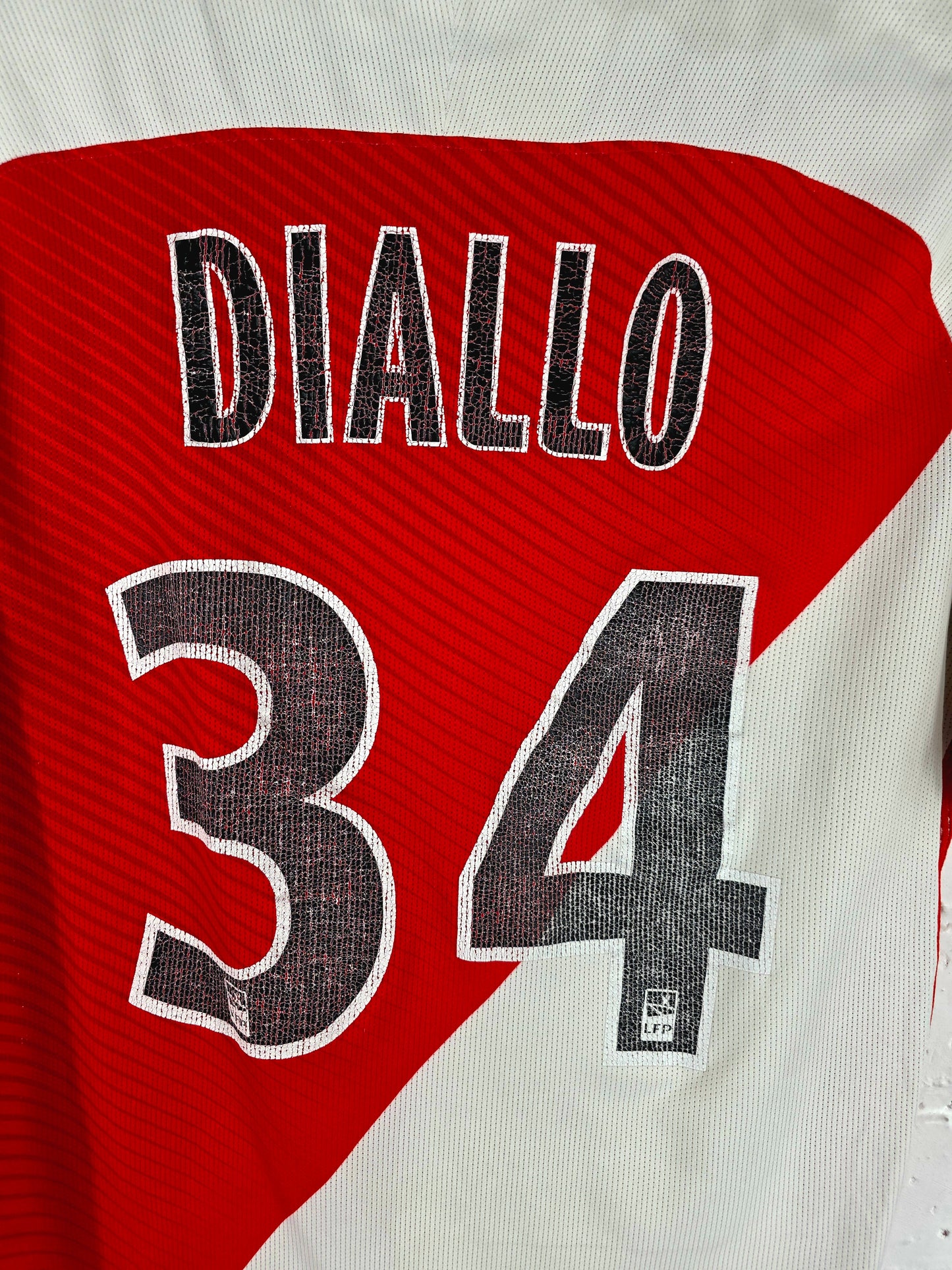 Nike A.S Monaco 2016/17 'Diallo 34' Match Issue Home Shirt Medium