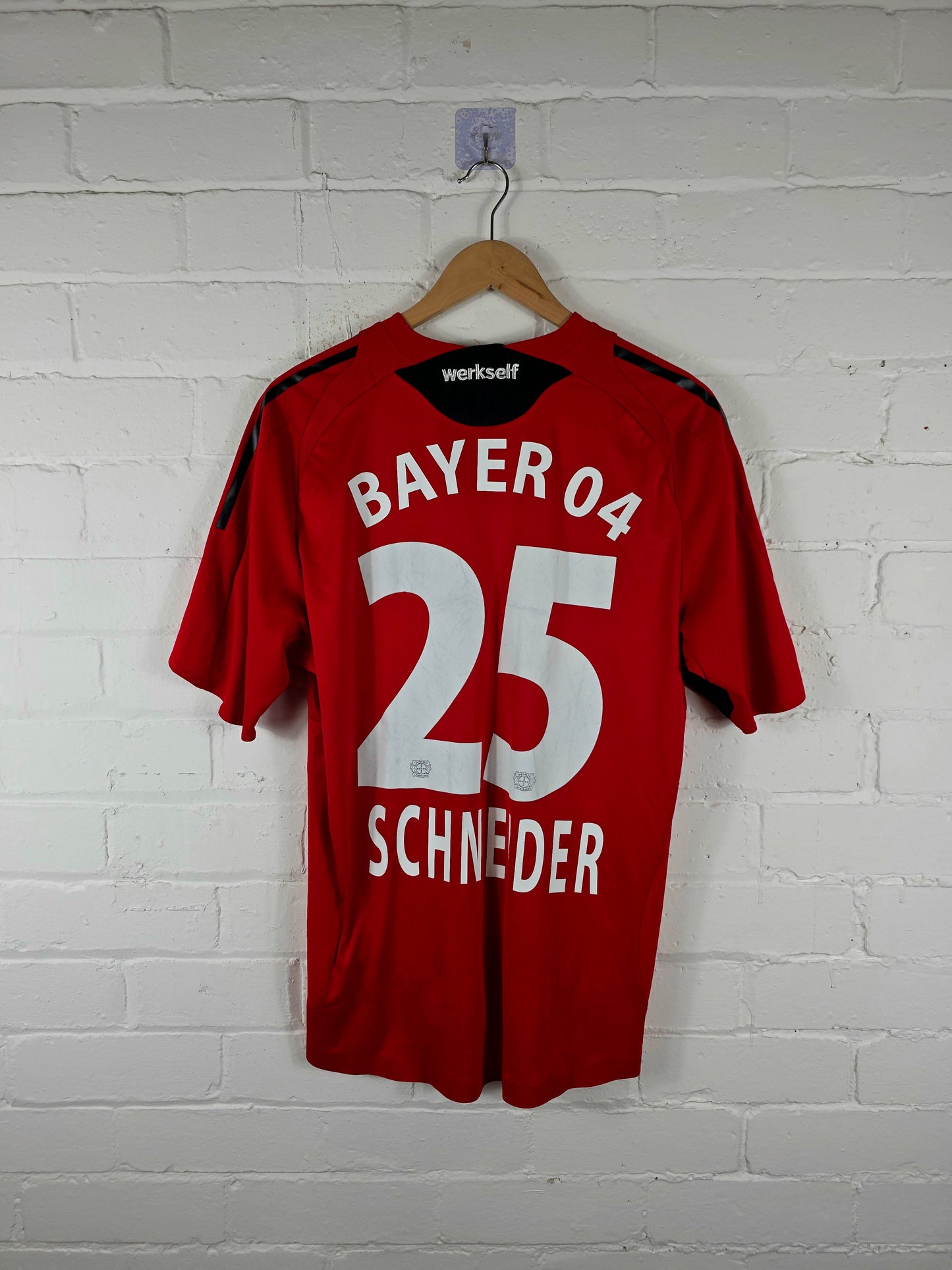 Adidas Bayer Leverkusen 2008/09 'Sneider 25' Match Issue Home Shirt Large