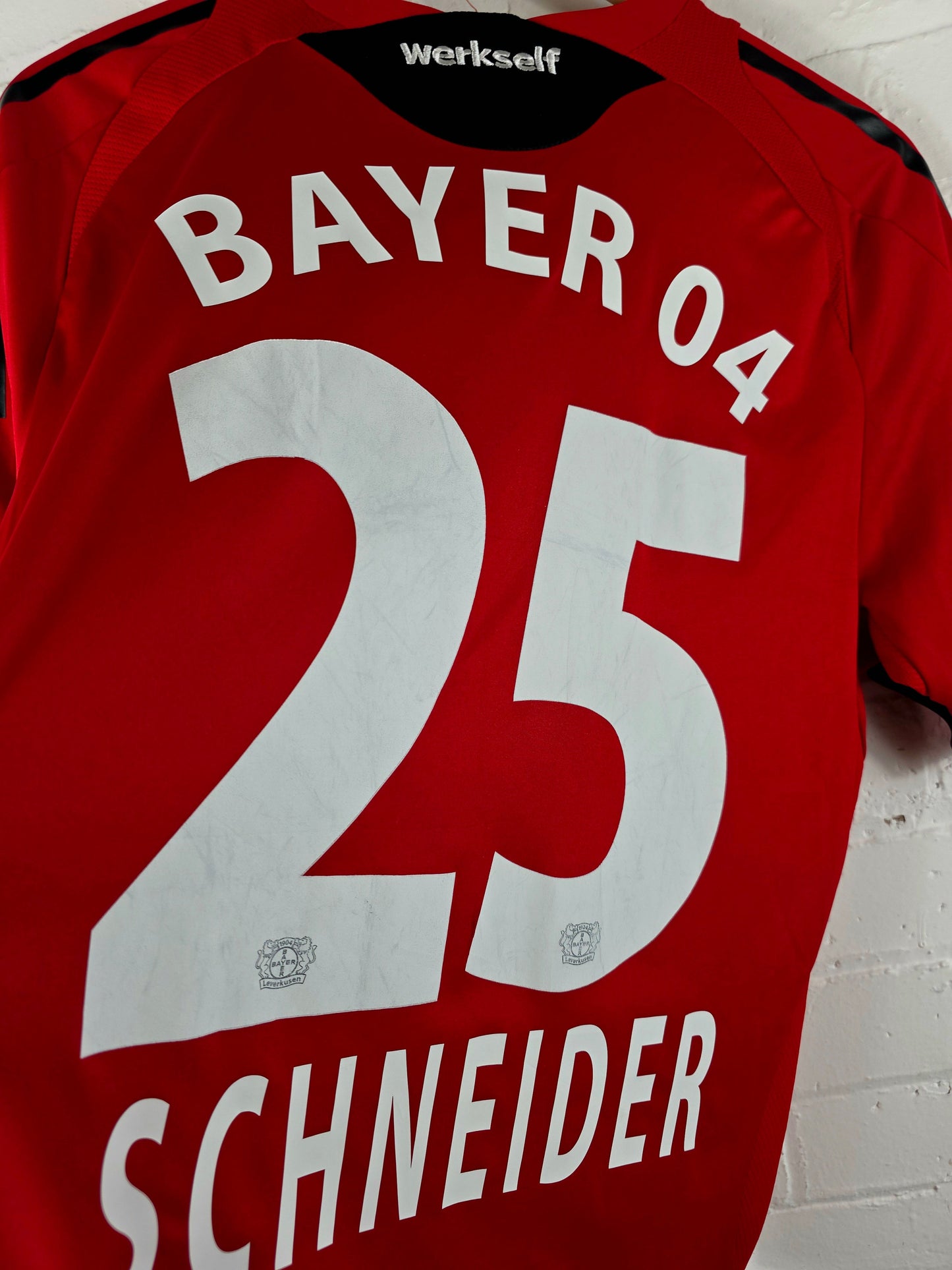 Adidas Bayer Leverkusen 2008/09 'Sneider 25' Match Issue Home Shirt Large