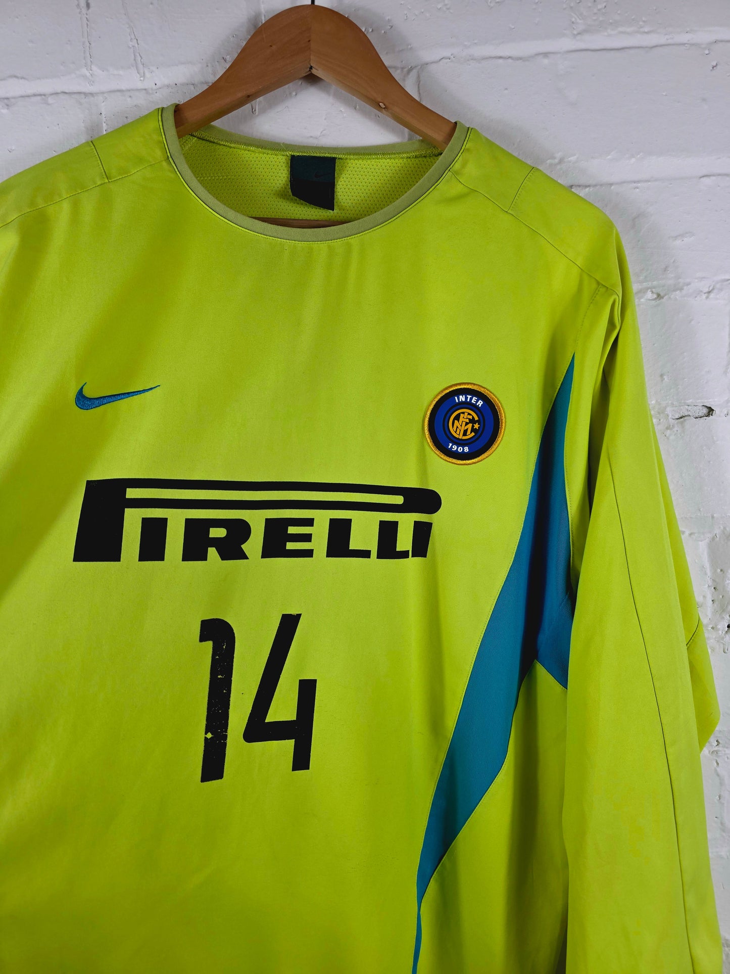 Nike Inter Milan 2002/03 '14 (Di Biagio)'Player Issue Long Sleeve Dual Layer Training Shirt XL