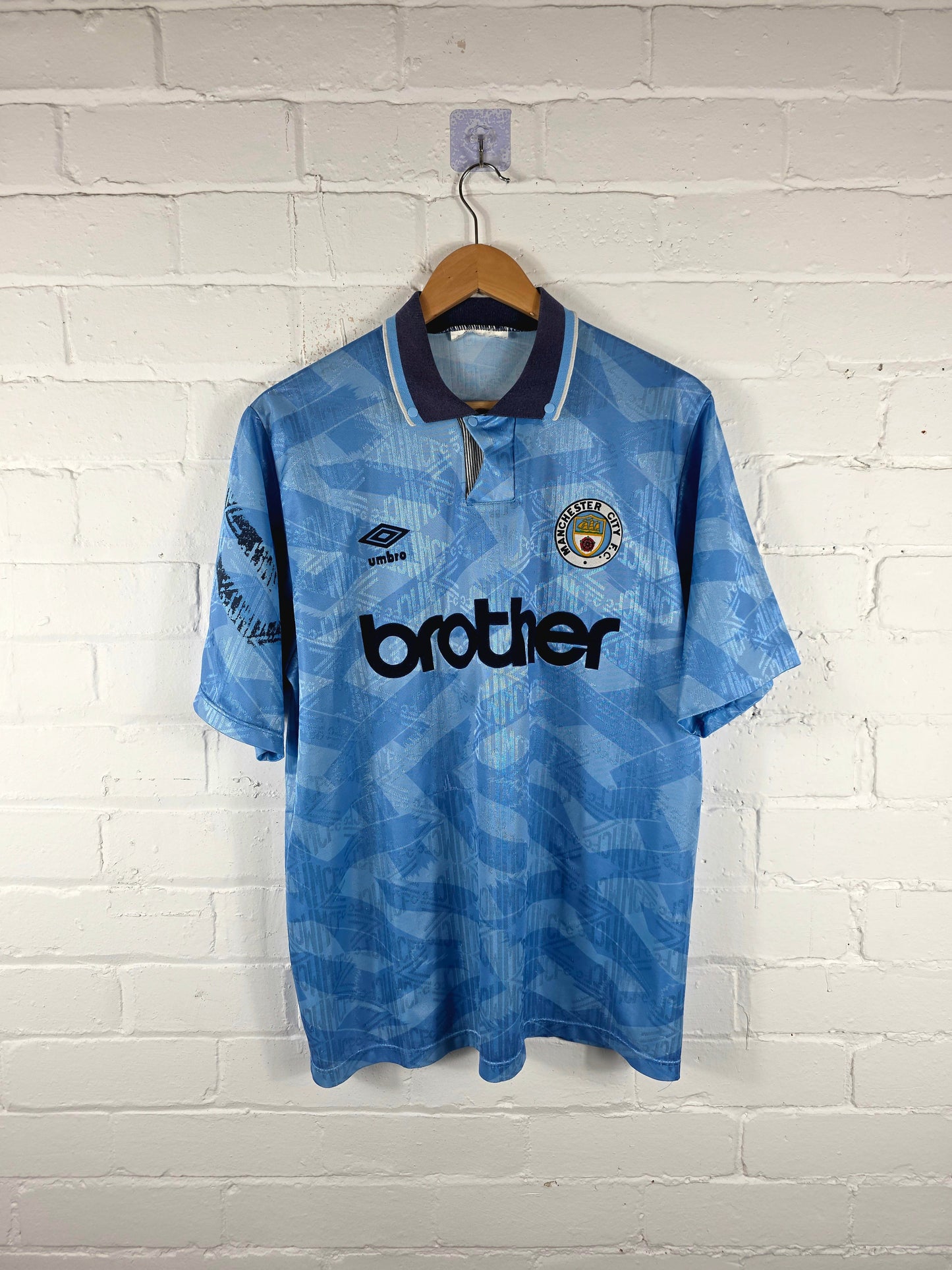 Umbro Manchester City 1991/93 Home Shirt Large