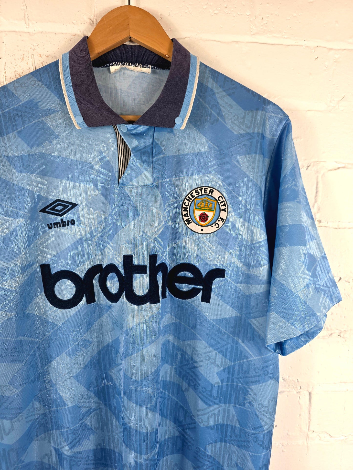 Umbro Manchester City 1991/93 Home Shirt Large