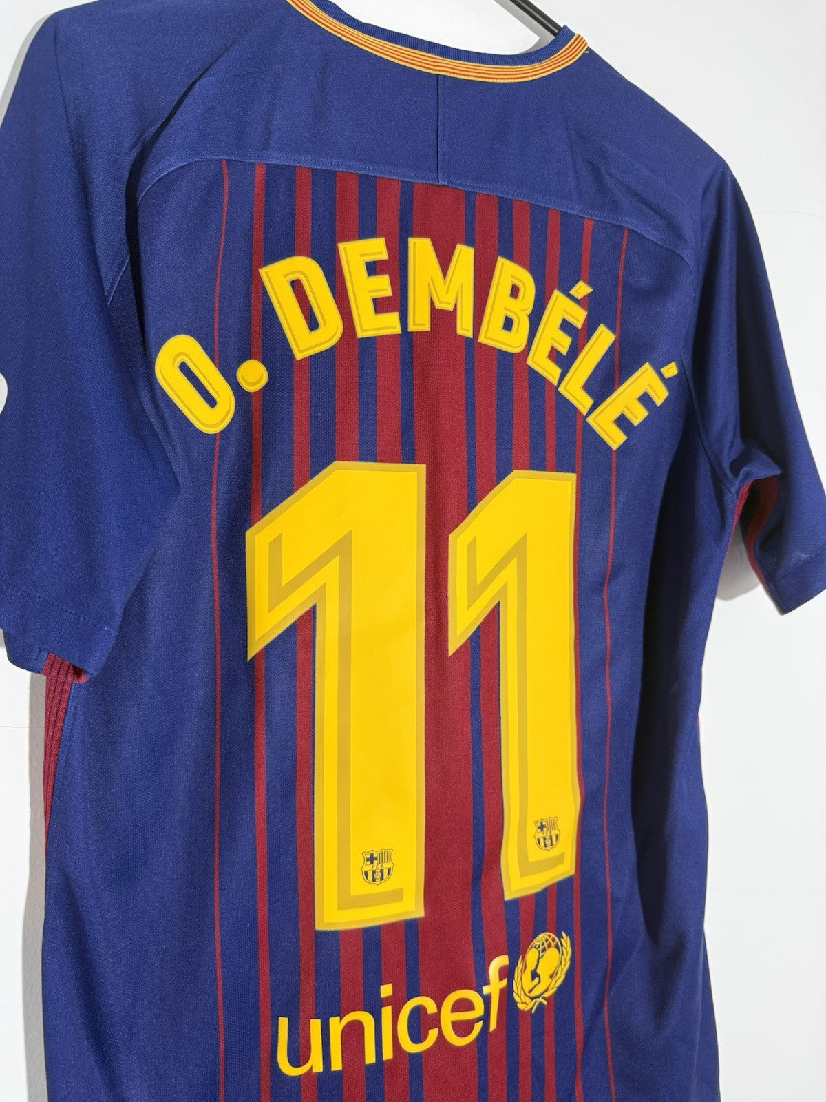 Barcelona O. Dembele #11 2017/18 Medium Home Excellent Condition 847255-456