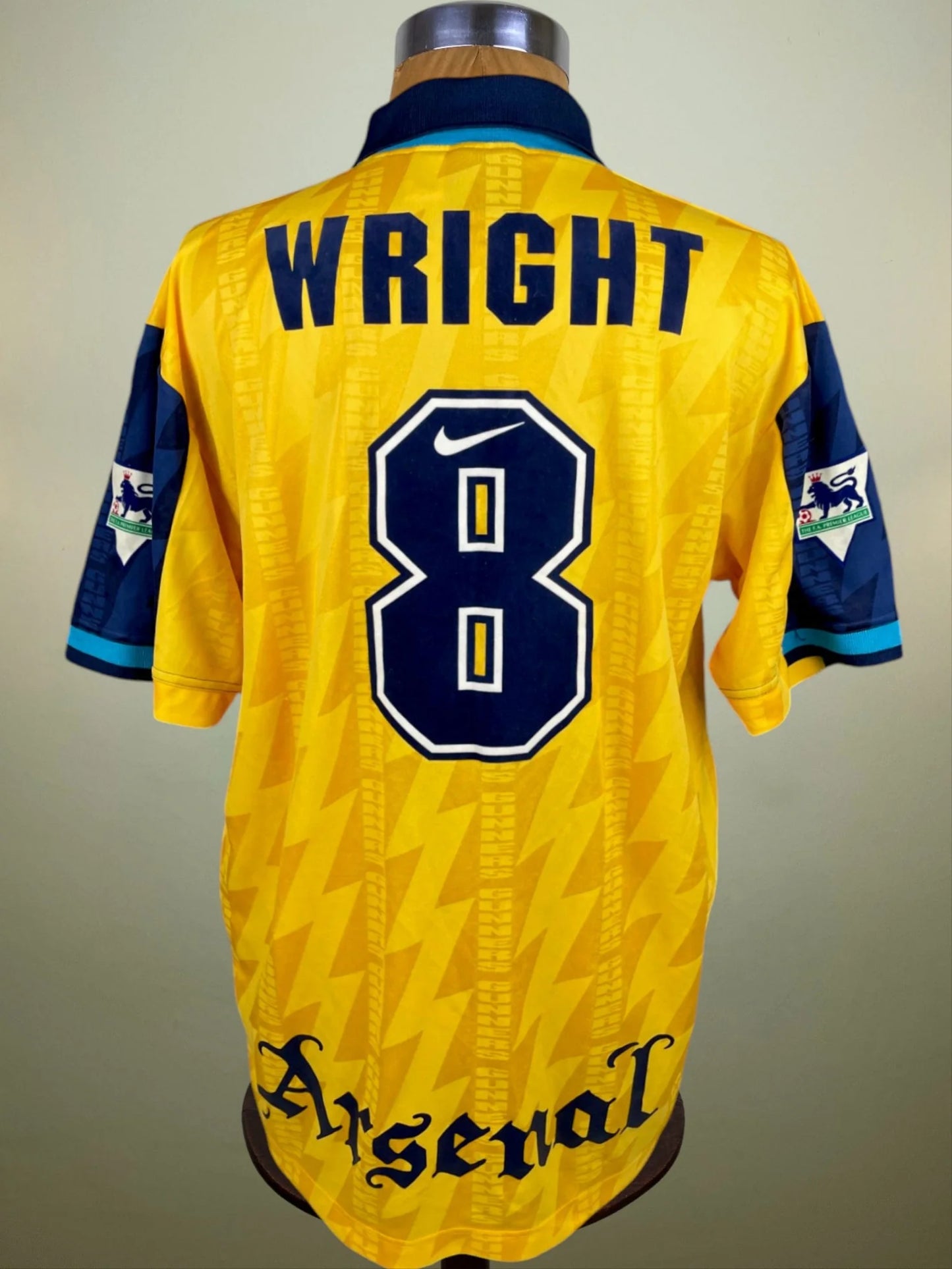 Match Shirt • Premier League Club • Arsenal • 1994 • Nike • Third • #8 • Ian Wright • Match Prepared vs Liverpool