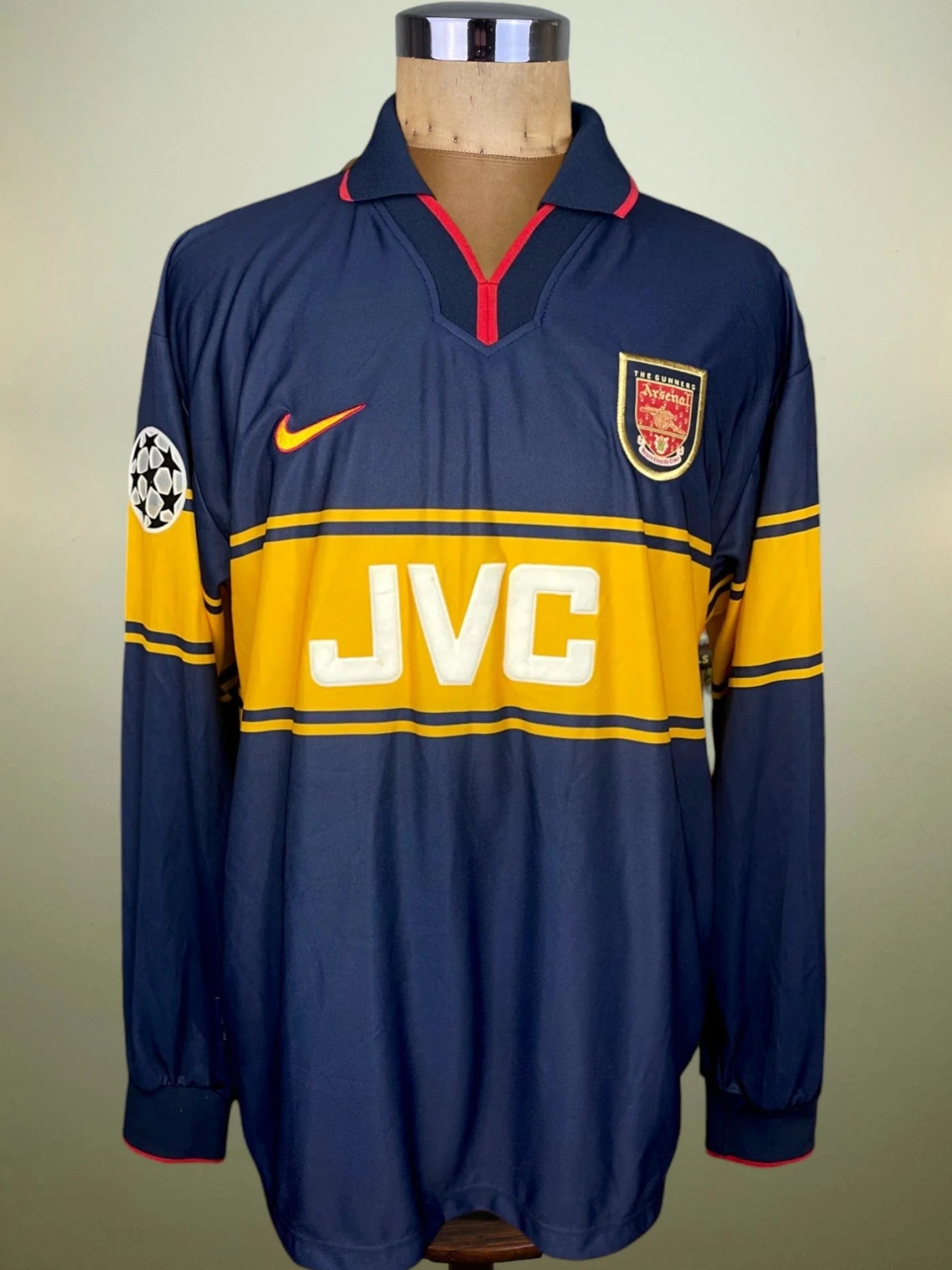 Match Shirt • Premier League Club • Arsenal • 1997 • Nike • Prototype • #3 • Nigel Winterburn • Match Prepared Prototype • Champions League