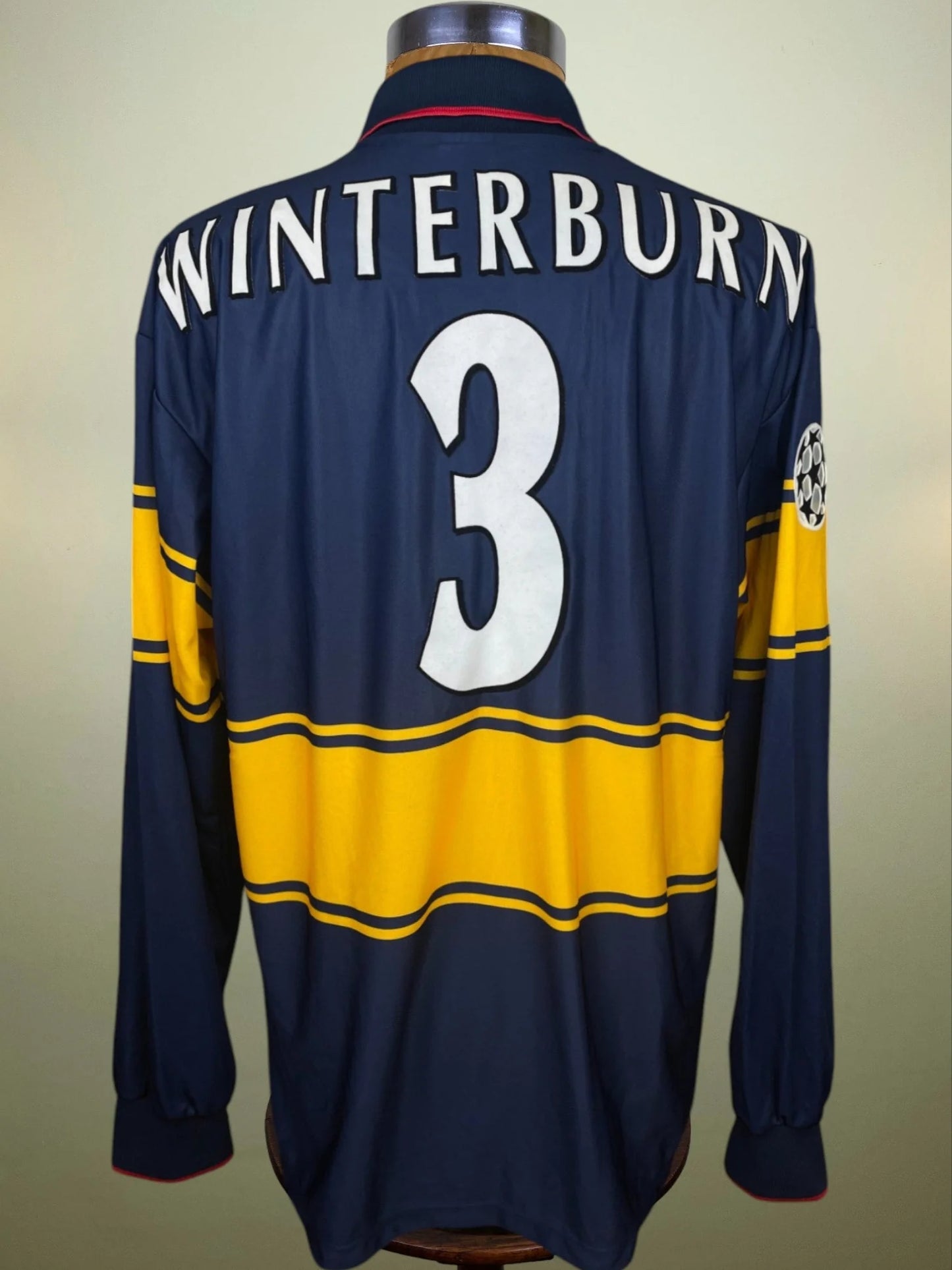 Match Shirt • Premier League Club • Arsenal • 1997 • Nike • Prototype • #3 • Nigel Winterburn • Match Prepared Prototype • Champions League