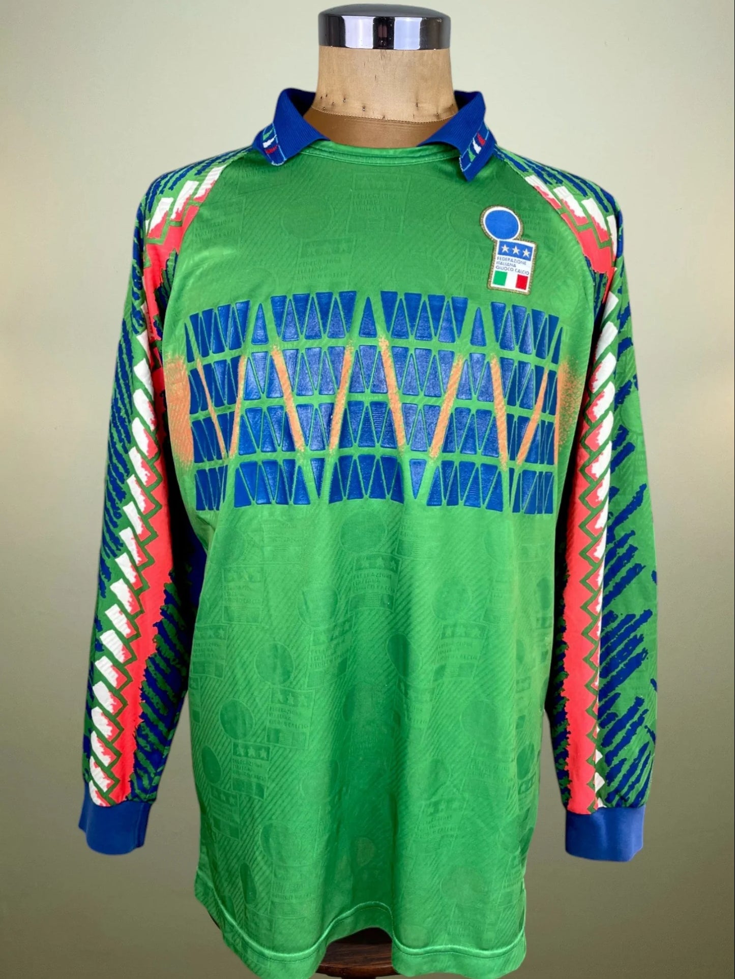 Match Shirt • National • Italia • 1994 • Diadora • Keeper • #1 • Gianluca Pagliuca • vs Germany • Friendly