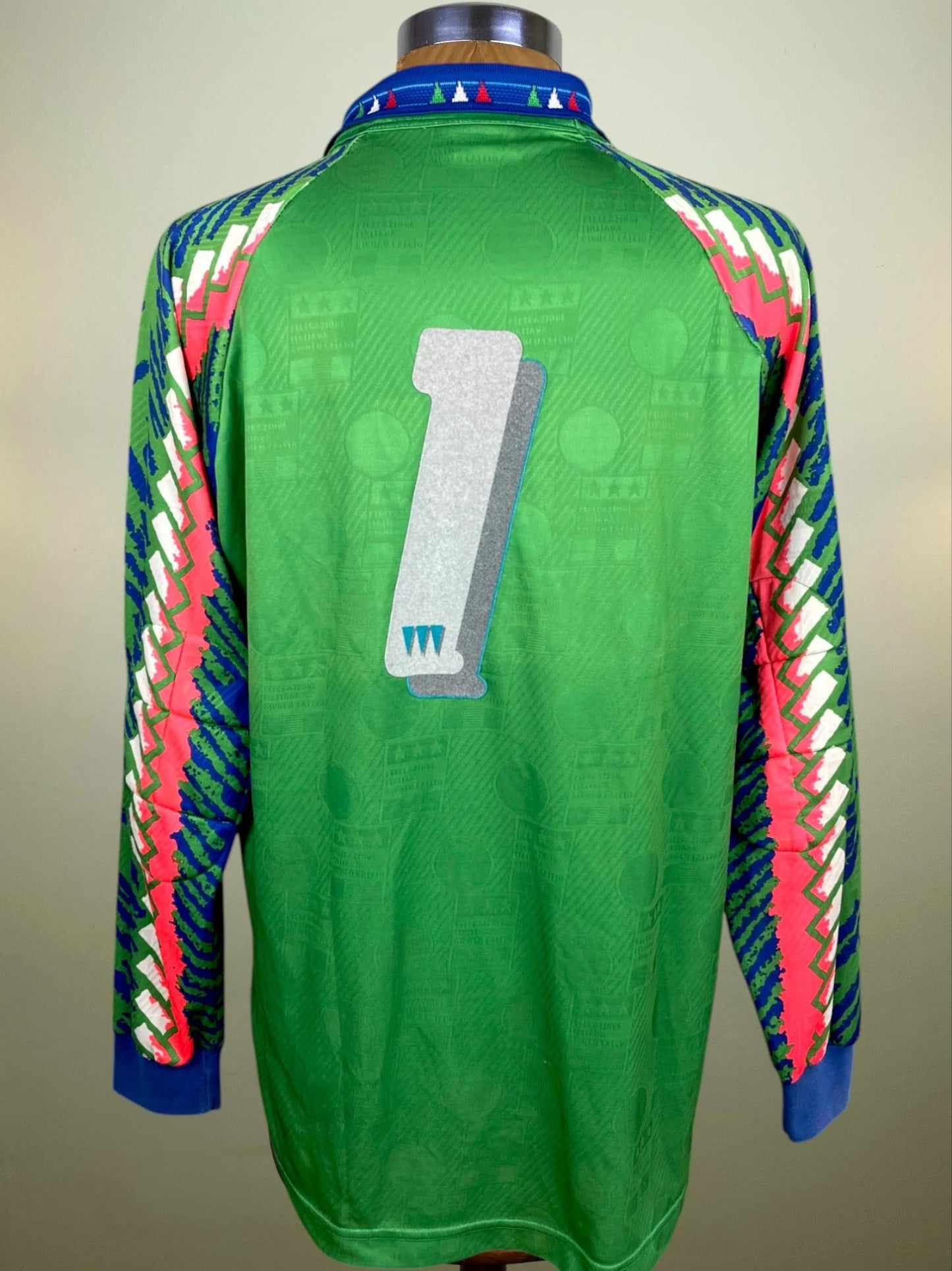 Match Shirt • National • Italia • 1994 • Diadora • Keeper • #1 • Gianluca Pagliuca • vs Germany • Friendly