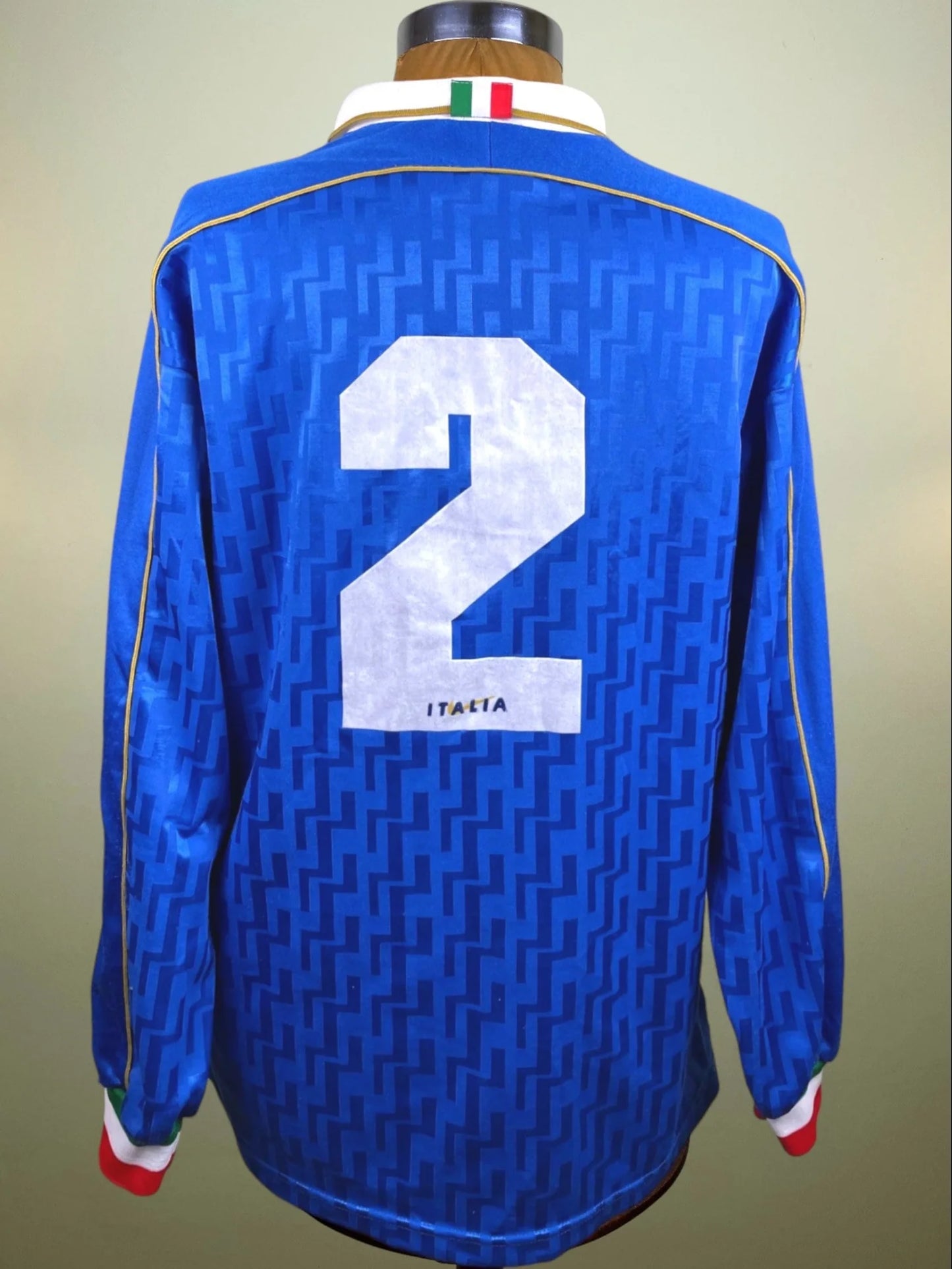 Match Shirt • National • Italia • 1995 • Nike • Home • #02 • Antonio Benarrivo • vs Ukraine • Euro 96 Qualifiers
