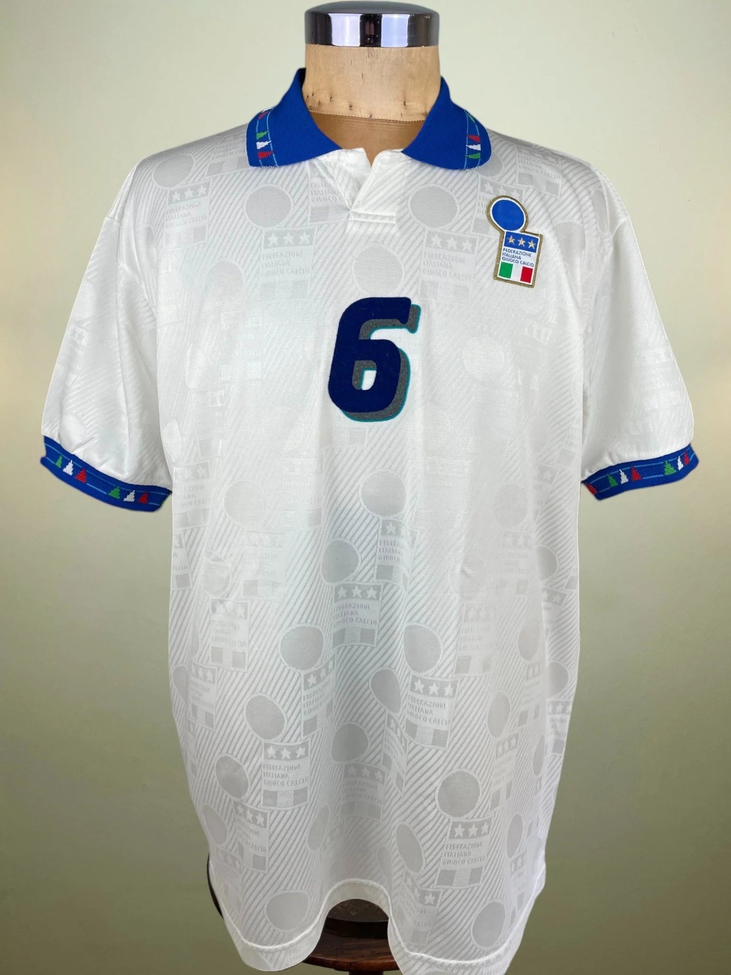Match Shirt • National • Italia • 1994 • Diadora • Home • #6 • WC 94 • Franco Baresi