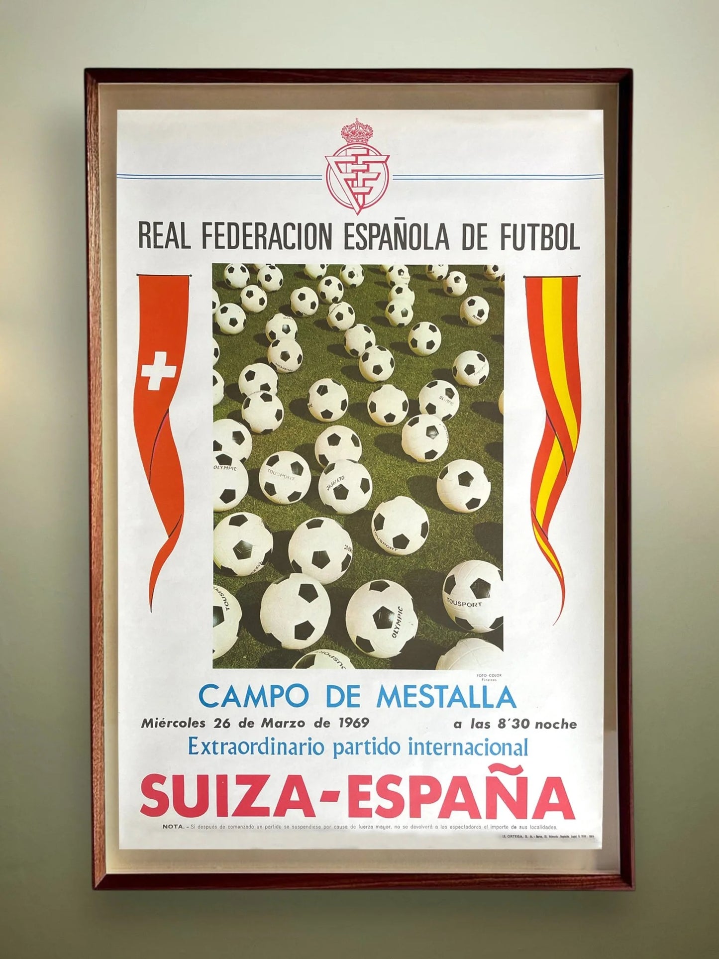 Store Memorabilia • Poster • Spain • 1969 • Spain v Switzerland Official Match Poster