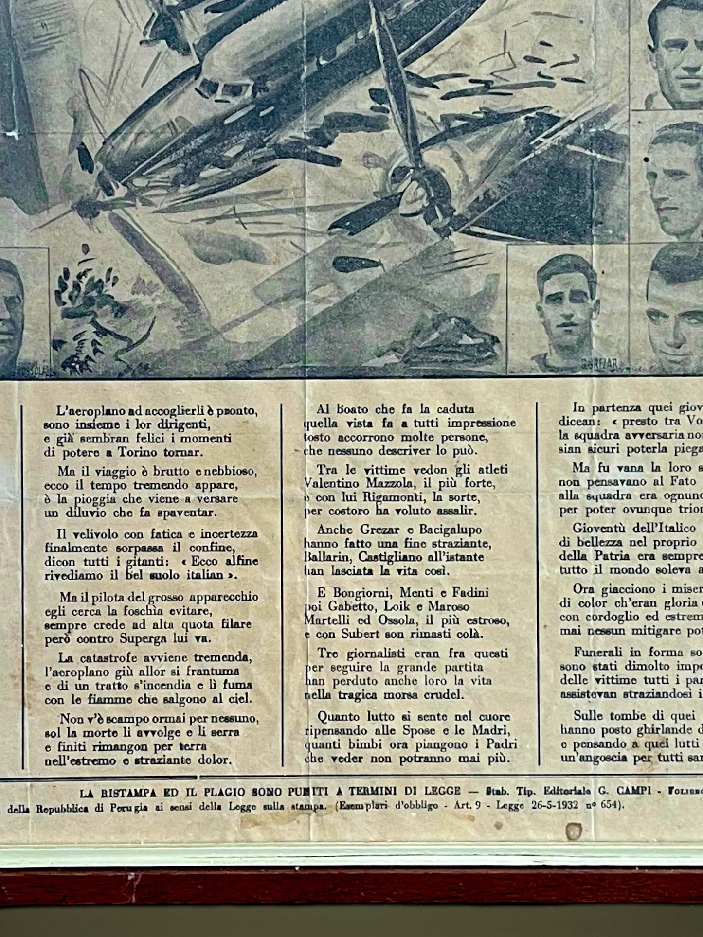 Store Memorabilia • Newspaper • Torino • 1949 • Superga Air Disaster Newspaper Tribute
