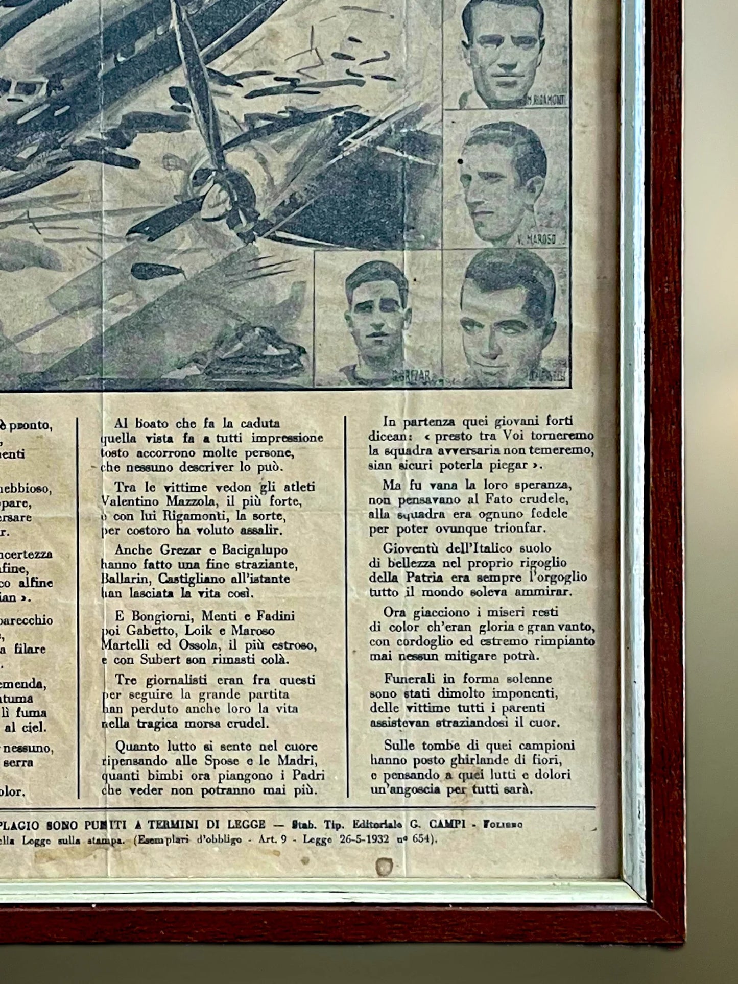 Store Memorabilia • Newspaper • Torino • 1949 • Superga Air Disaster Newspaper Tribute