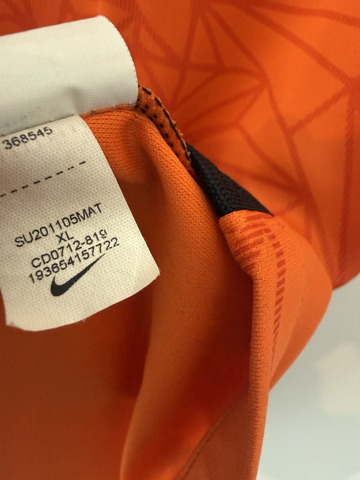 Netherlands De Ligt #3 2020 XL Home Shirt Nike Excellent Condition CD0712-819