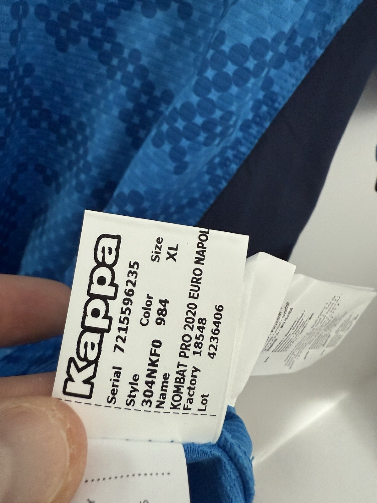 Napoli Insigne #24 2019/20 Kappa XL Slim Home Shirt BNWT 304NKF0