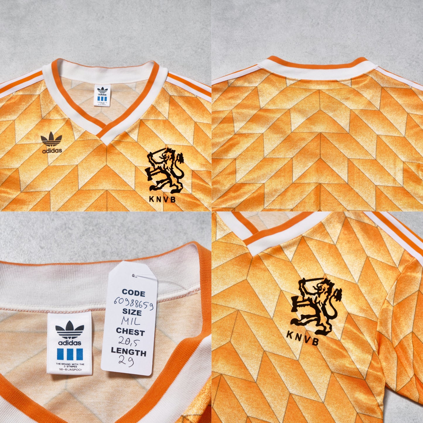 1988 Netherlands Home Shirt Adidas Original Template (M/L)
