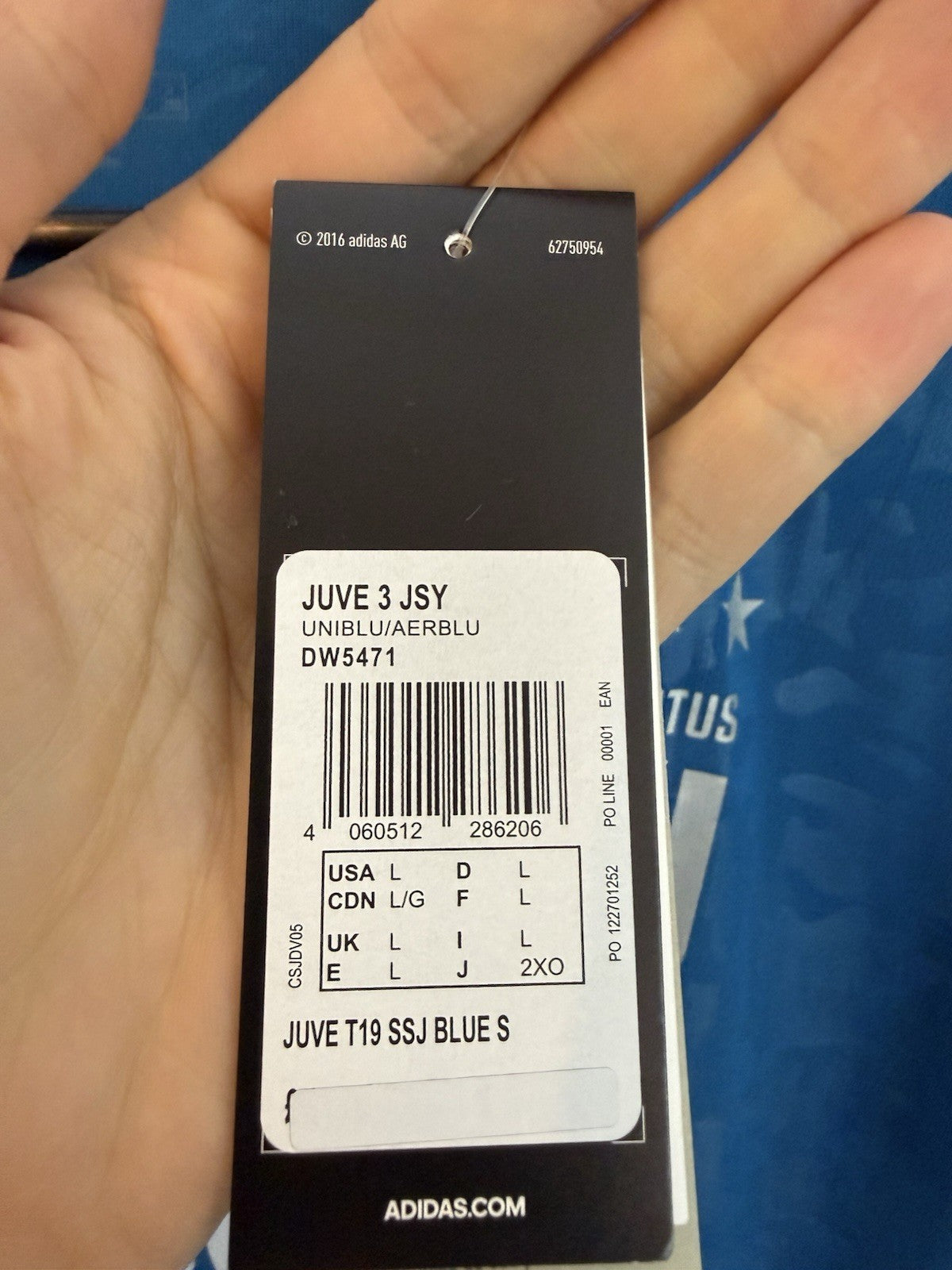 Juventus De Ligt #4 2019/20 Large 3rd Shirt Adidas BNWT DW5471