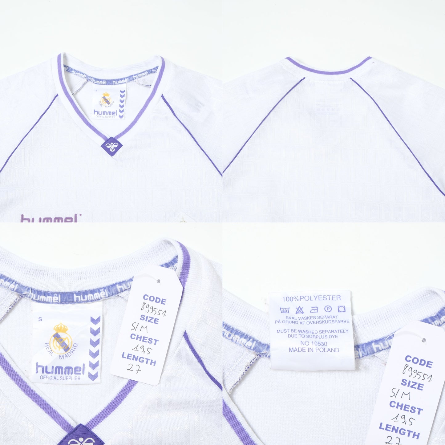1990/91 Real Madrid Home Shirt Hummel (S/M)