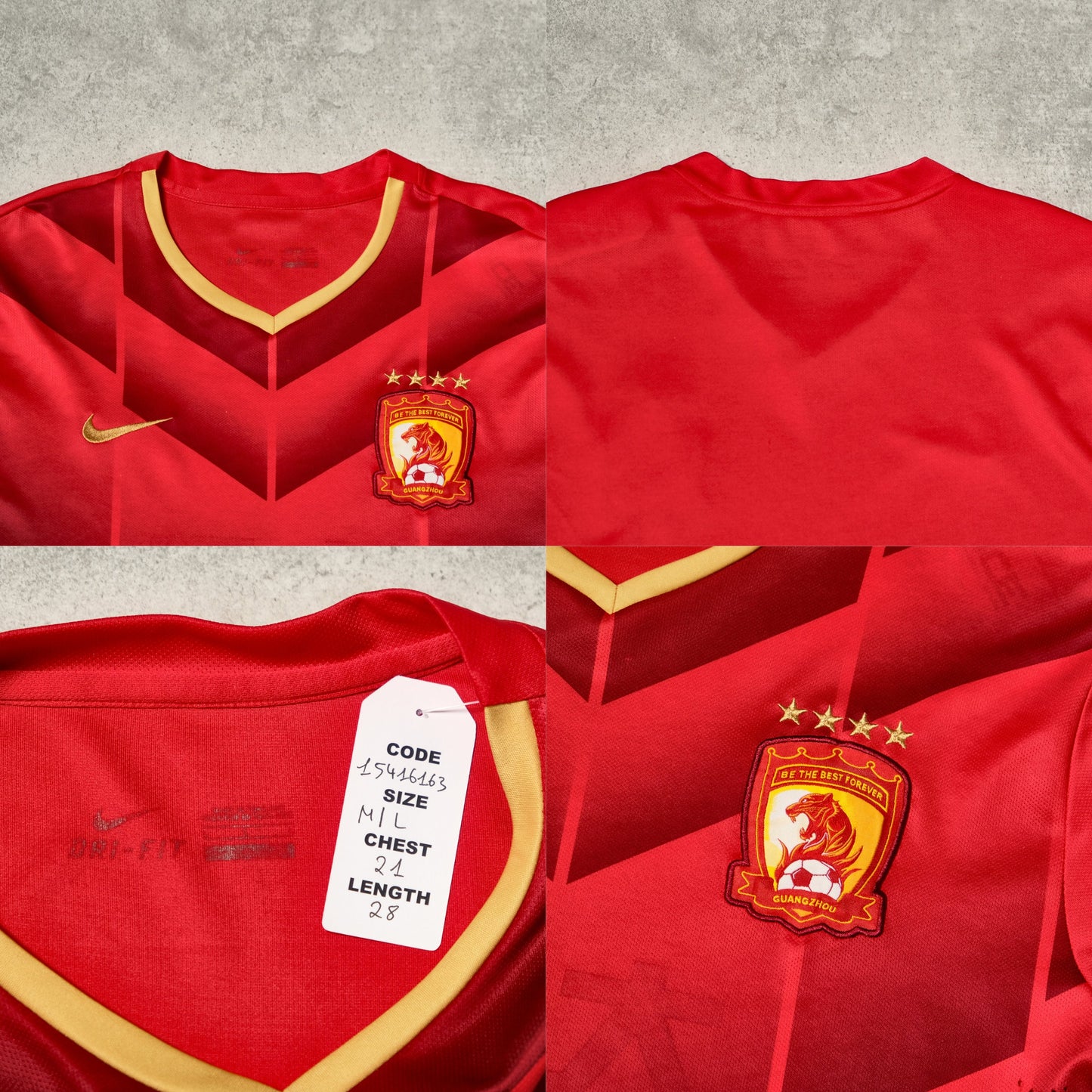 2015/16 Guangzhou Evergrande (China) Home Shirt Nike (M)