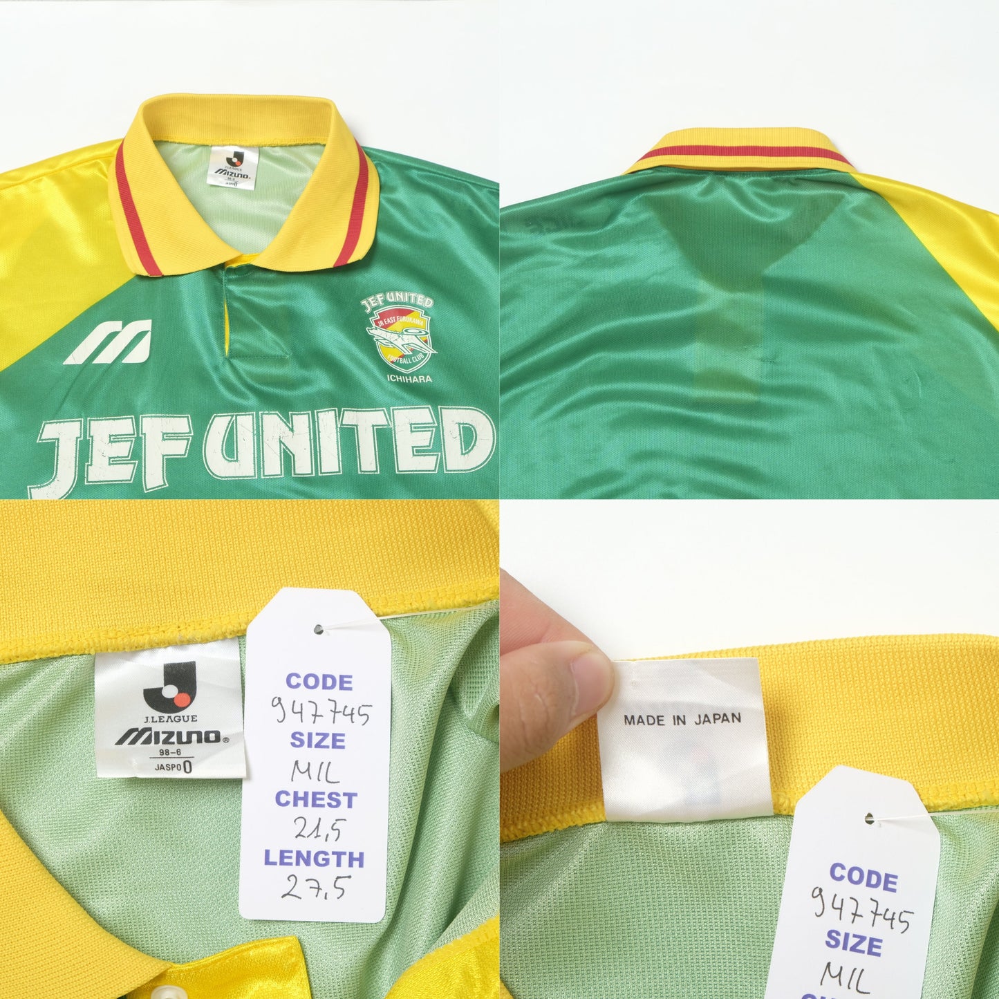 1994/96 JEF United Ichihara Home Shirt Mizuno J-League (M/L)