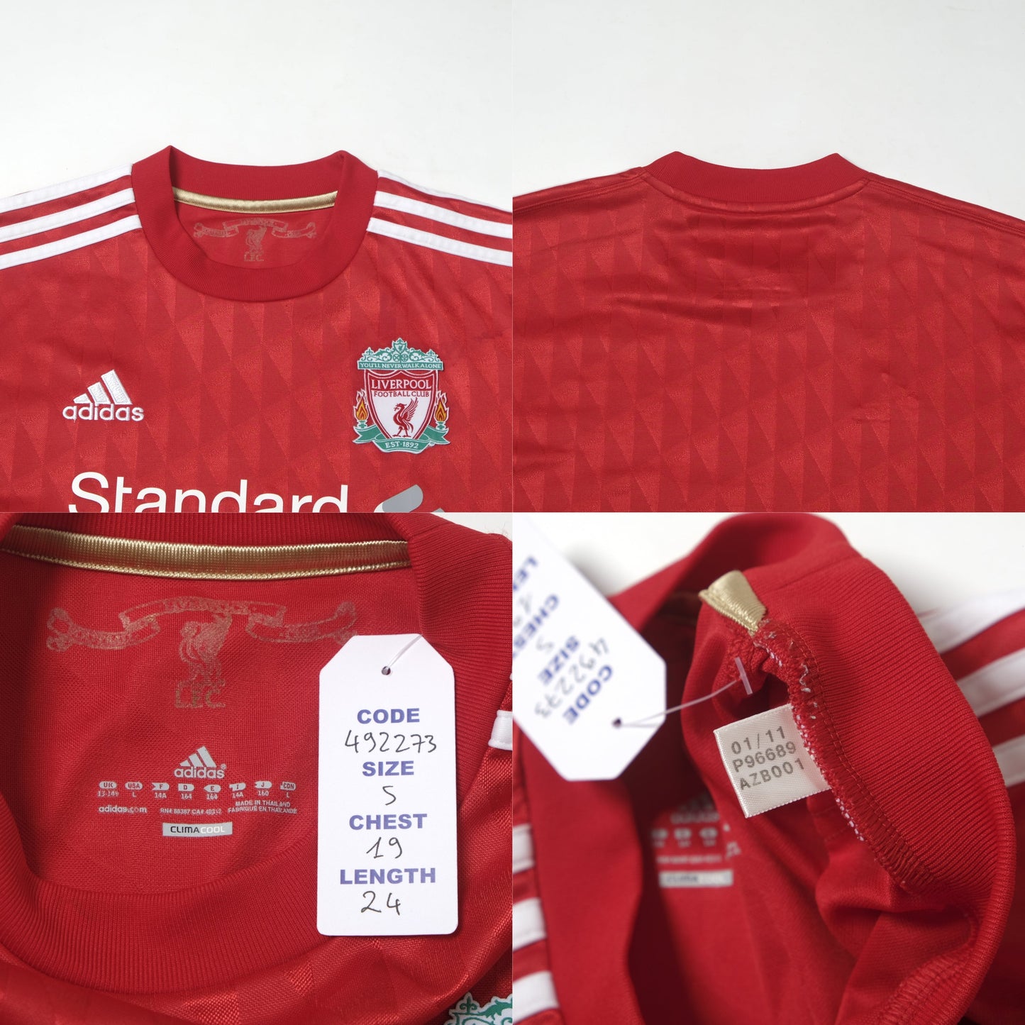 2010/11 Liverpool Home Shirt Adidas (S)