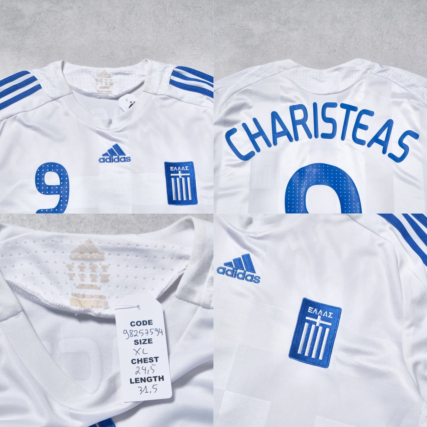 2008/09 Greece Away Shirt Adidas Charisteas (XL)