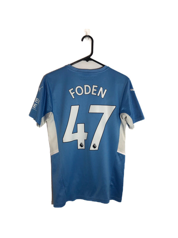 Manchester City Foden #47 2021/22 Small Home Shirt Excellent Condition 759202-01