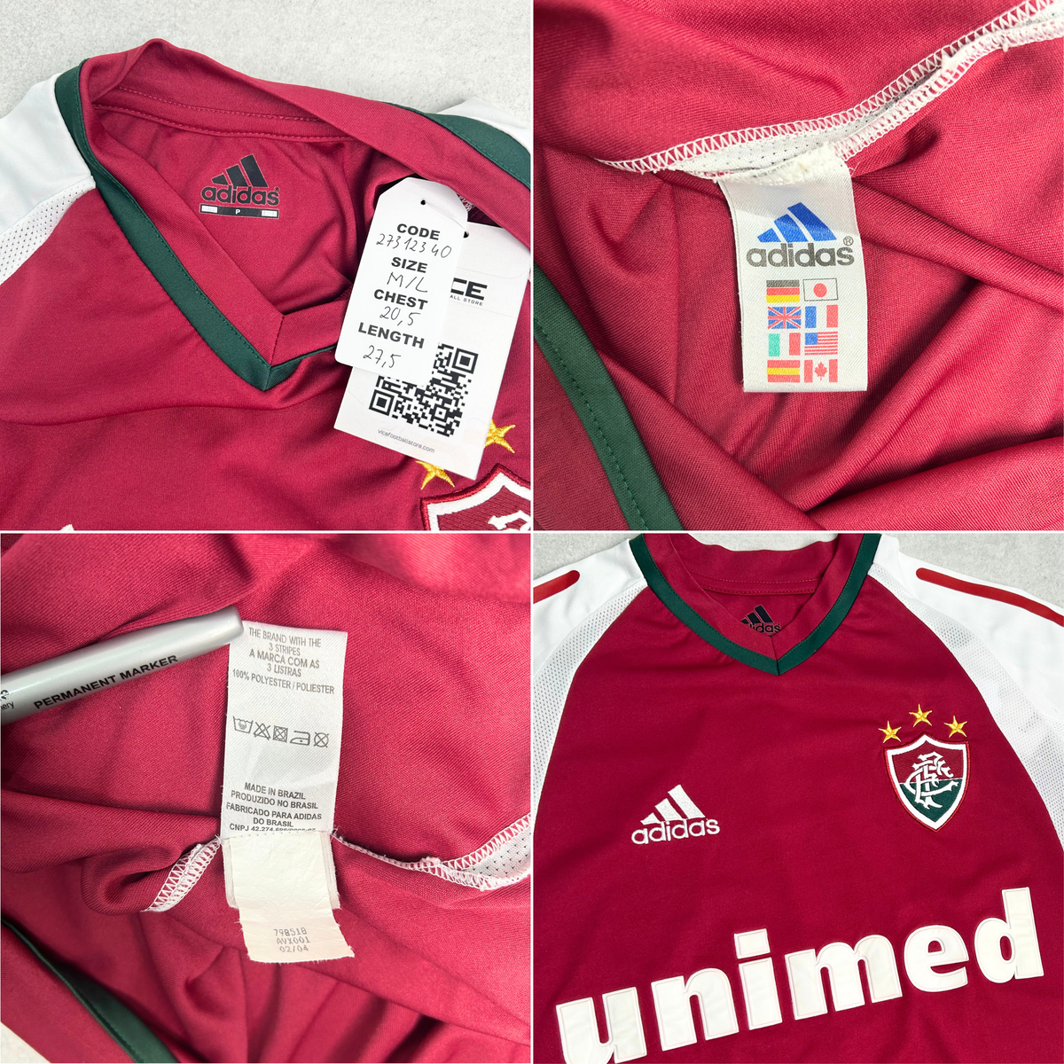 2003/04 Fluminese Third Shirt Adidas (M/L)
