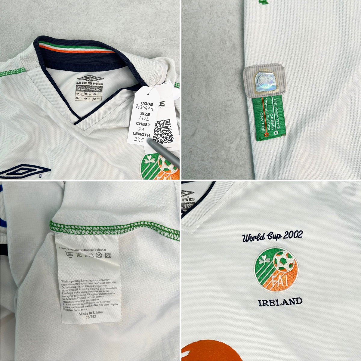 2002/03 Ireland Away Shirt Umbro (M/L)