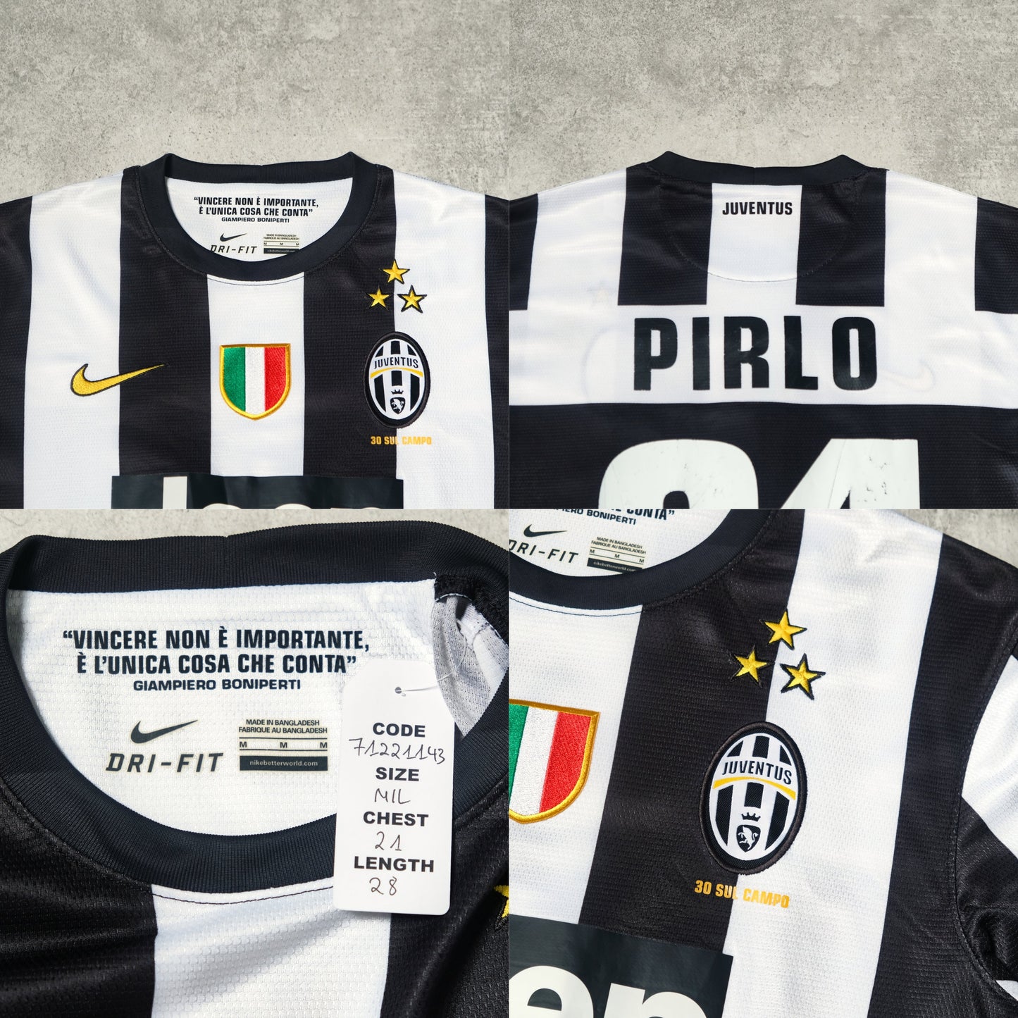 2012/13 Juventus Home Shirt Nike Pirlo (M/L)