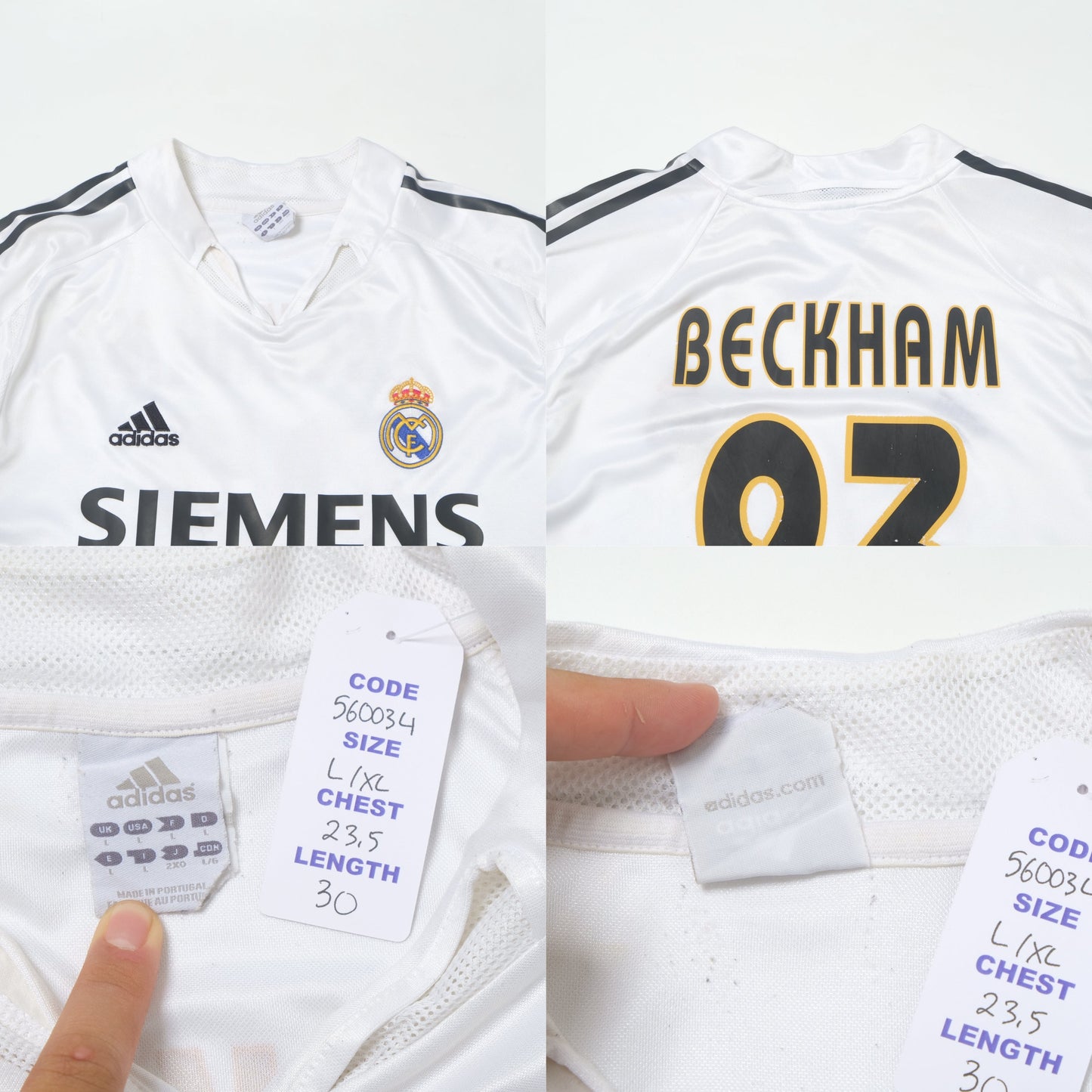 2004/05 Real Madrid Home Shirt Adidas Beckham (L/XL)