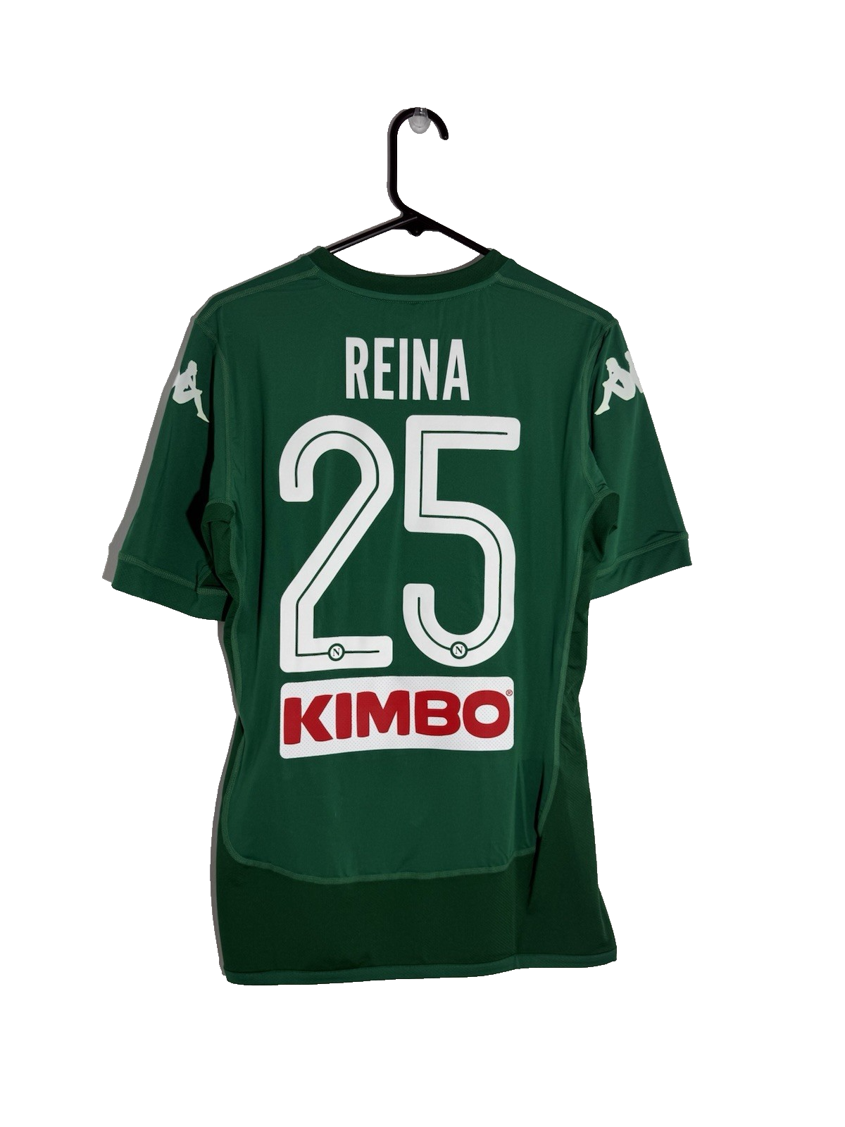 SSC Napoli Reina #25 2017/18 Large Goalkeeper Kappa Slim Home Shirt BNWT 303V450